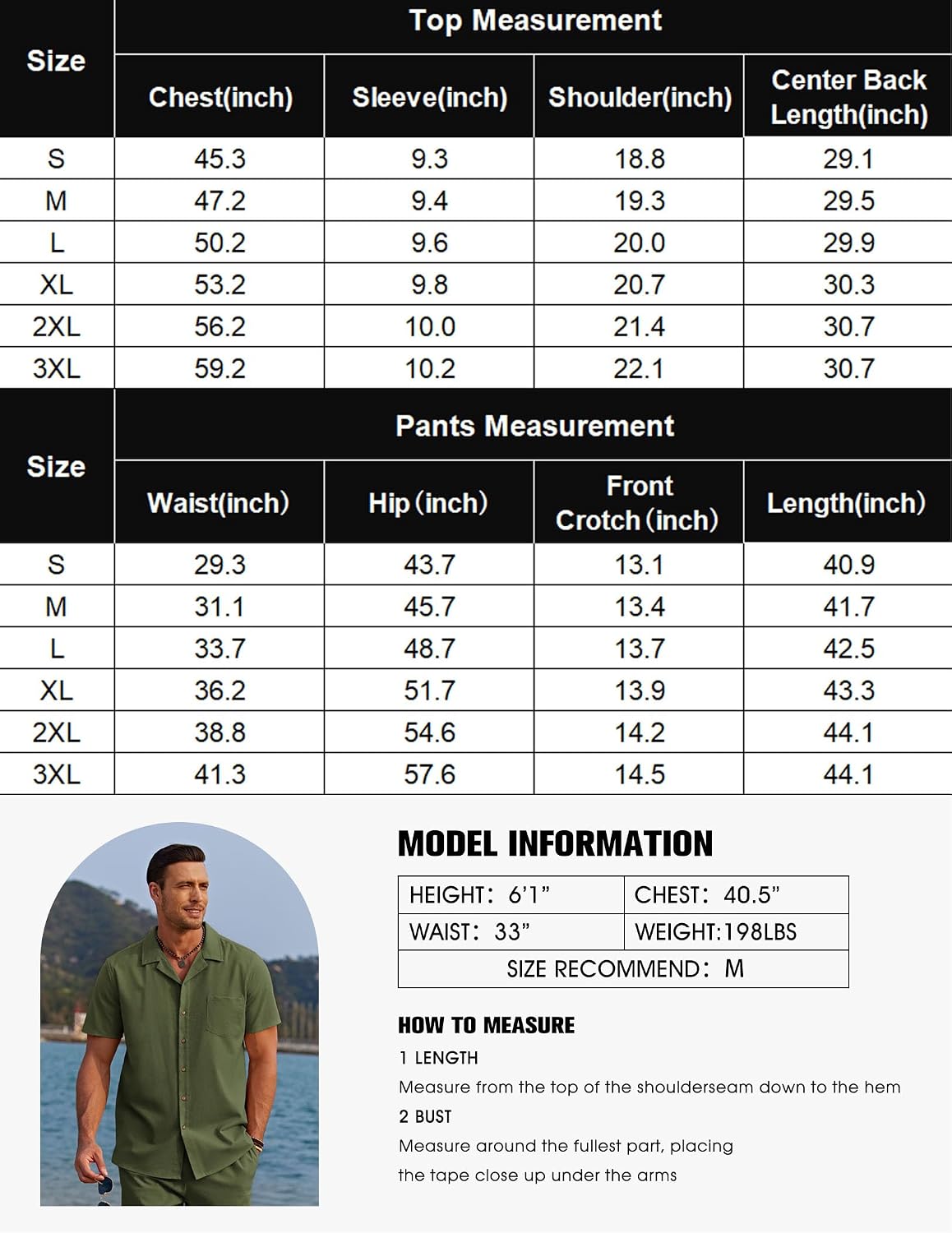 Thumbnail 5 de COOFANDY ZTJ008586 Men’s Two-Piece Cotton-Linen Shirt and Trousers Set