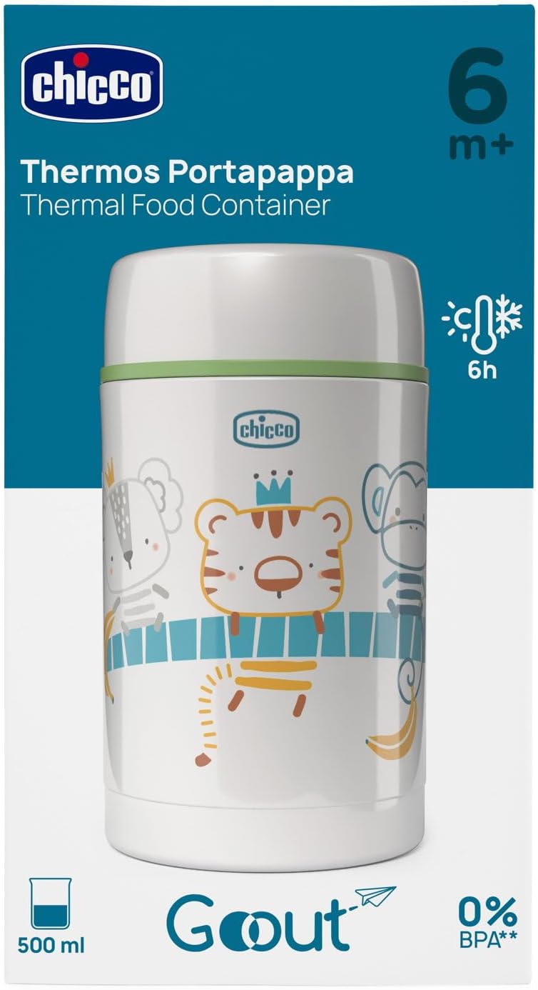 Thumbnail 1 de Chicco Contenitore Termico per Alimenti 500 ml: Portapappa in acciaio inox con chiusura anti-goccia