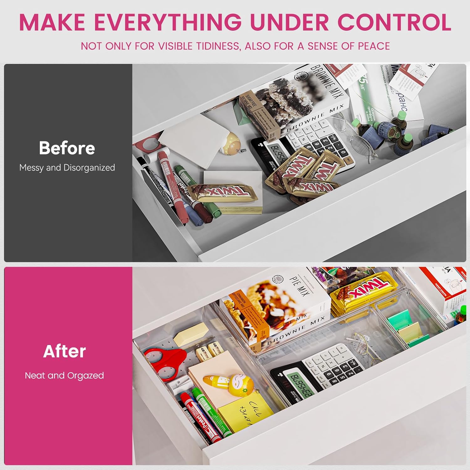 Thumbnail 6 de Criusia Large Drawer Organizer Bins 26-Pack for Kitchen Utensils 🧰