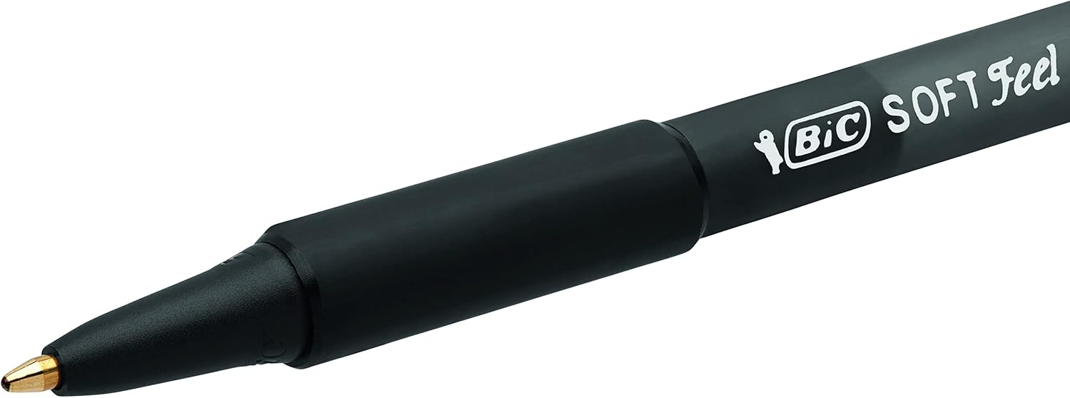 Thumbnail 1 de BIC Soft Feel 1.0mm Retractable Ballpoint Pens – Black, Pack of 15