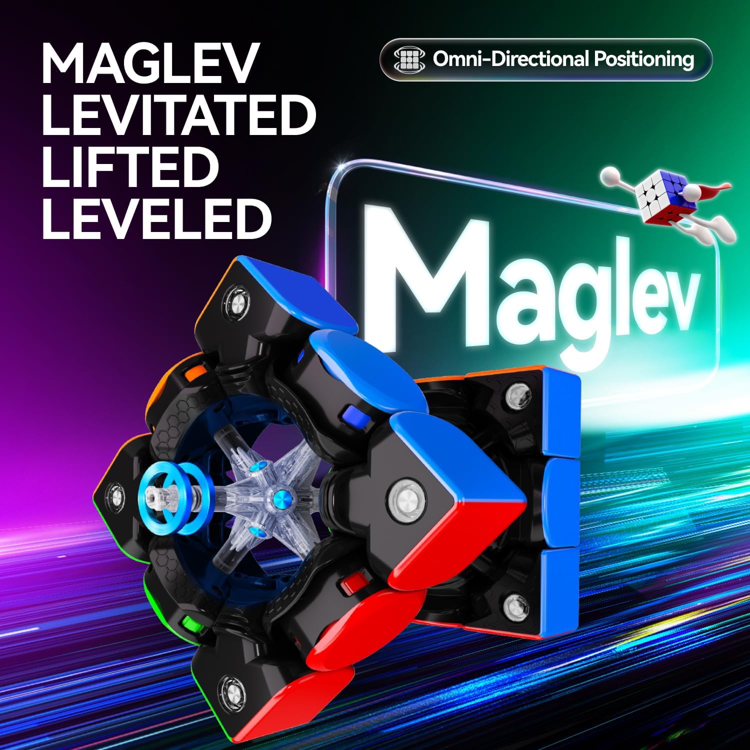 Detalle de GAN V100 Maglev Zauberwürfel 3x3 – Magnetischer Speedcube für Höchstleistungen