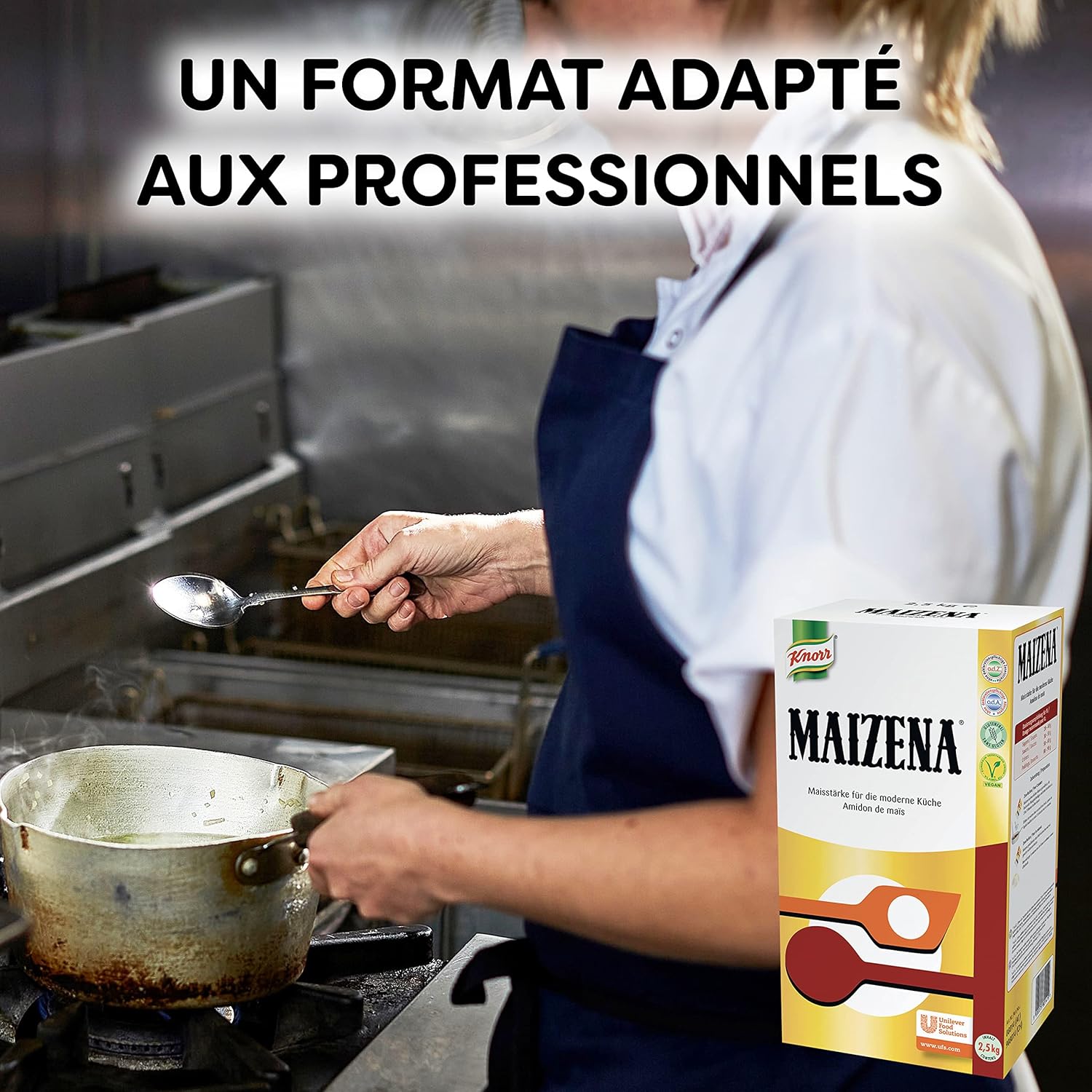 Detalle 2 de Maïzena Fleur de Maïs – Lie doucement, sans gluten, 2,5 kg pour desserts et sauces