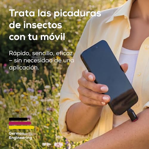 Detalle de Beurer BiteX Go Deep Black: curador de picaduras para móvil con luz y paso seguro