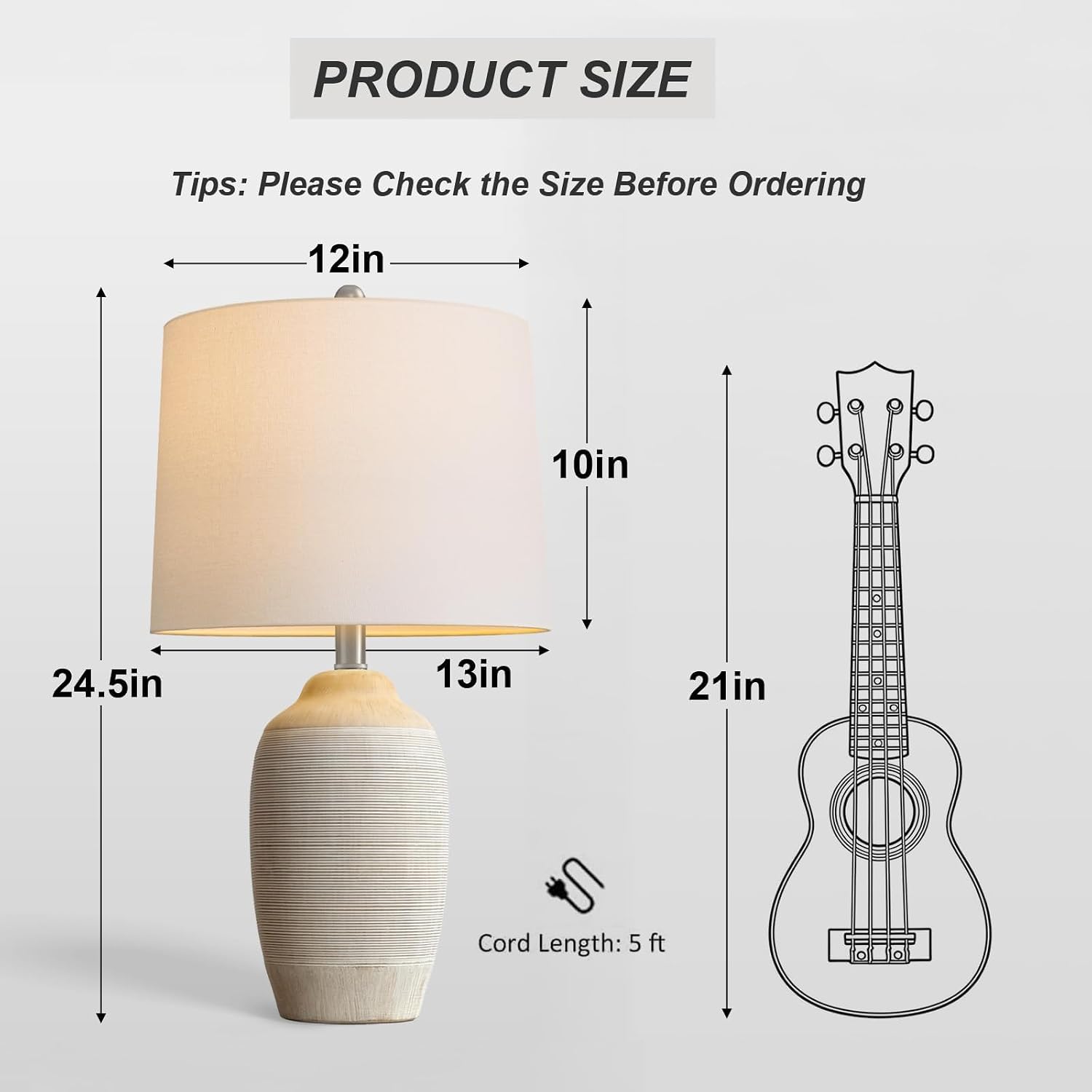 Detalle de Vortether Ceramic Table Lamp, 24.5-Inch