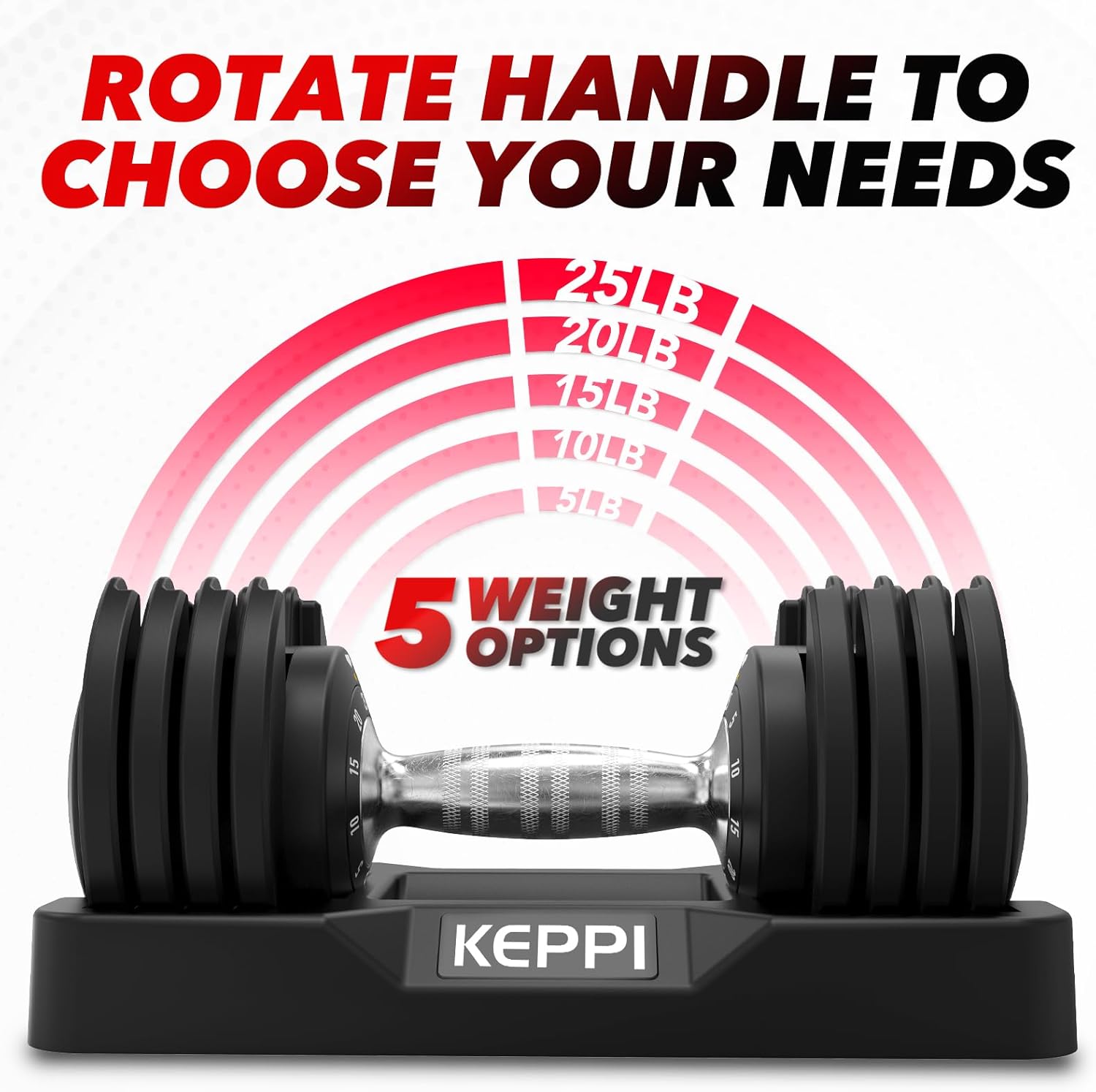 Detalle 2 de Keppi Adjustable Dumbbells 25–60 lb 🏋