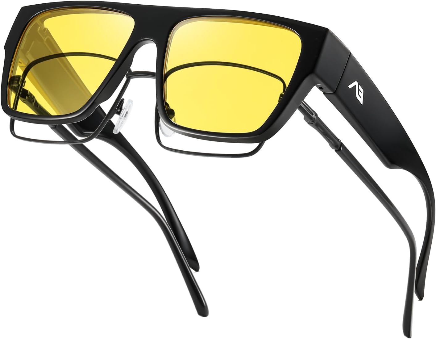 Kimorn Night Vision Driving Glasses – Fit Over Glasses, Yellow Tint, Anti-Glare (Oversized)