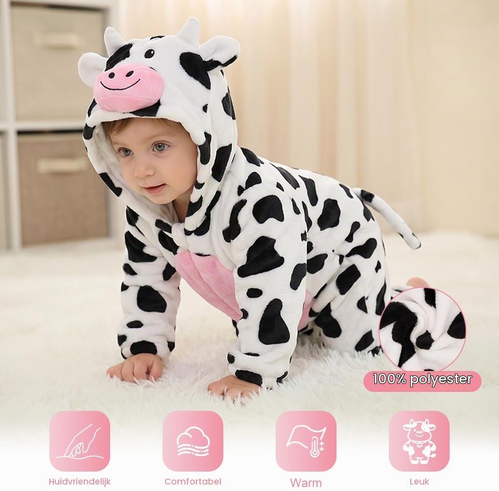 Detalle 2 de Alaoo 5083710 babyromper met dinosauruscapuchon voor winter en verkleden