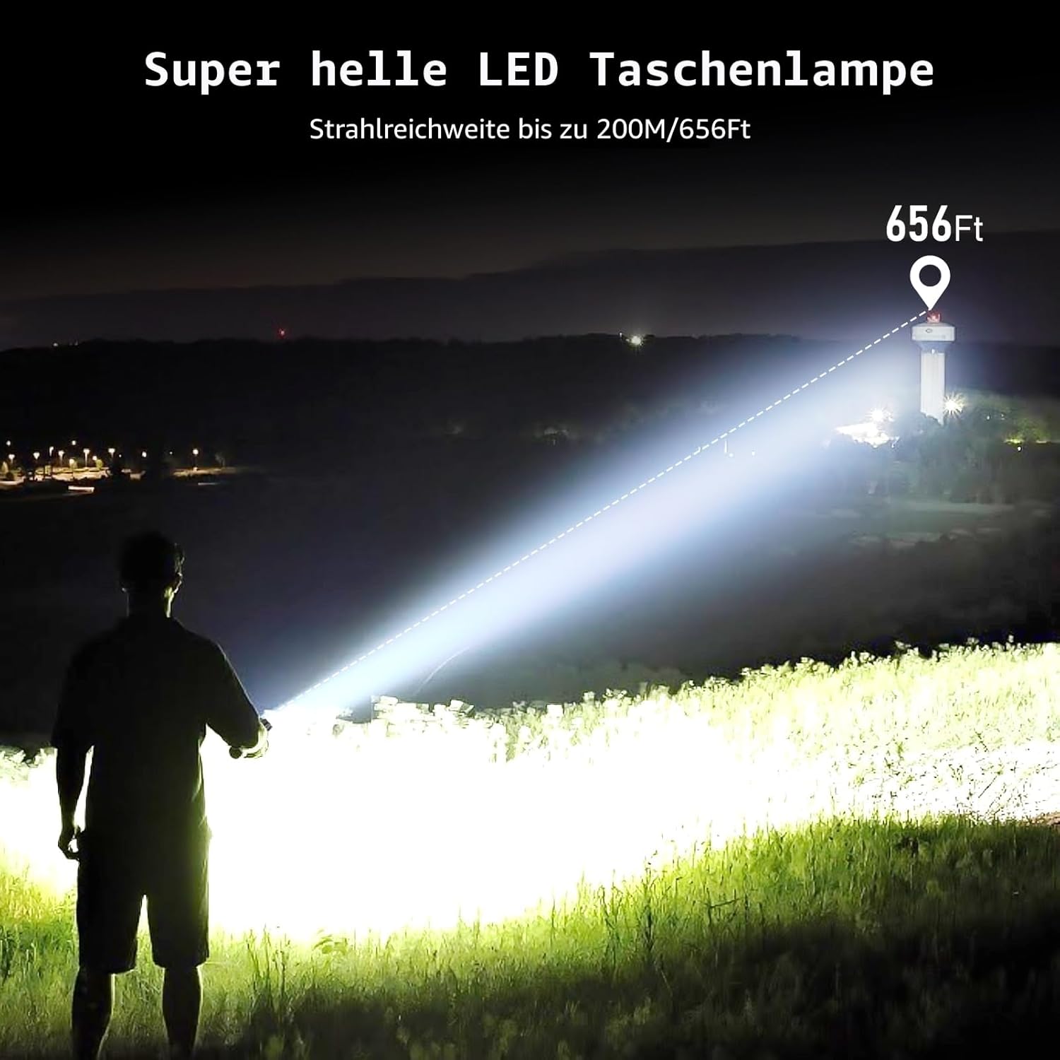Detalle 2 de Blukar Taschenlampe 2000 Lumen, 2er-Set 🔦