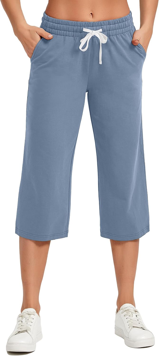 Thumbnail 6 de SPECIALMAGIC Women Capri Pants Cotton Yoga Wide Leg Pajama Pants Capris Sweatpants