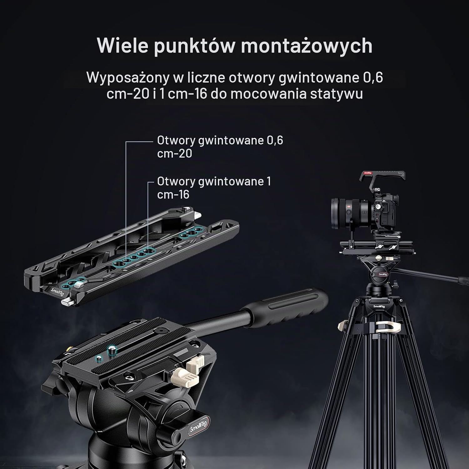 Detalle de SMALLRIG 3770 – 8-calowa płyta jaskółczy ogon ARRI, obciążenie 20 kg