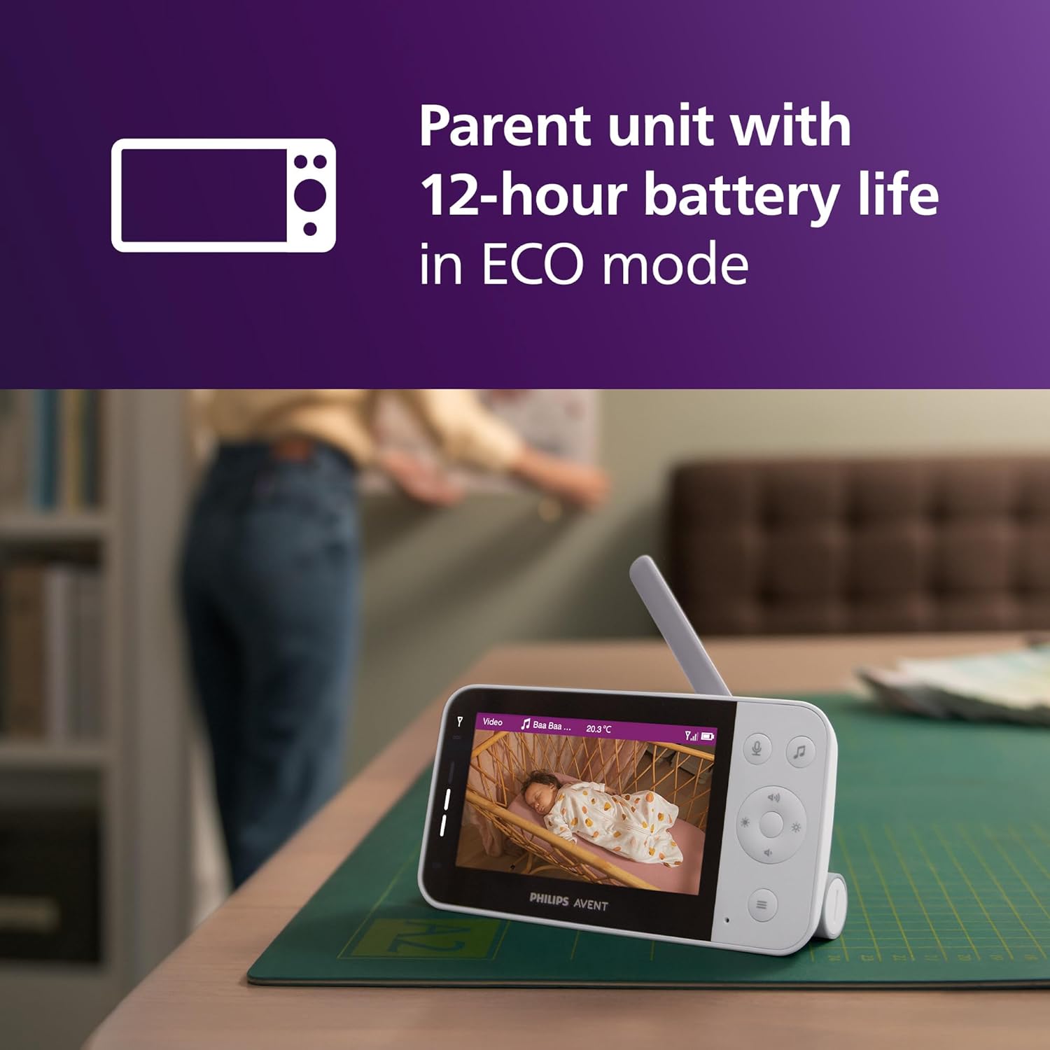 Thumbnail 5 de Philips Avent Connected Baby Monitor with WiFi (Model SCD951/26) with HD camera, WiFi/app and infrared night vision