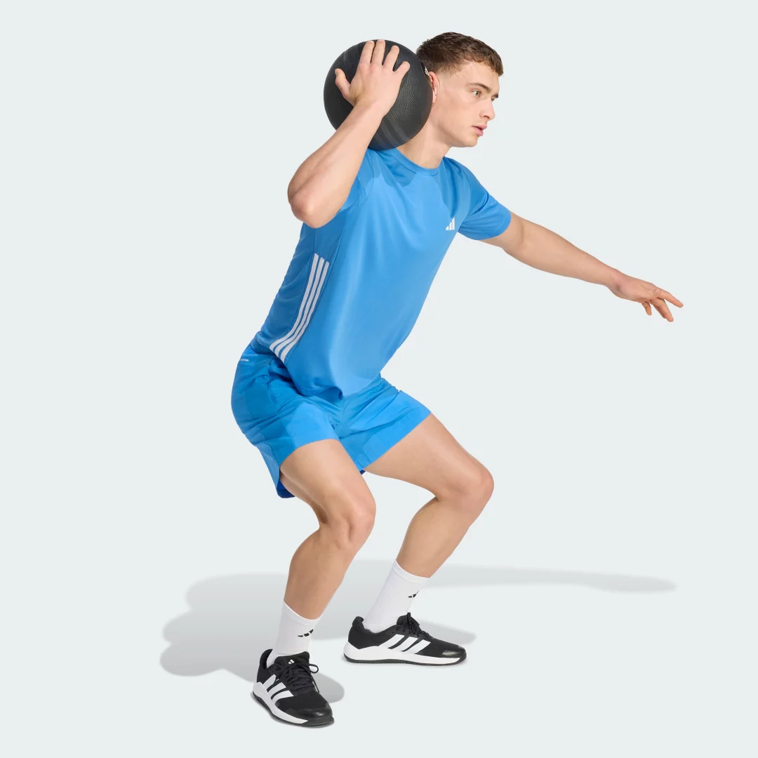 Thumbnail 2 de Camiseta Workout Essentials Base 3-Stripes de Adidas – azul