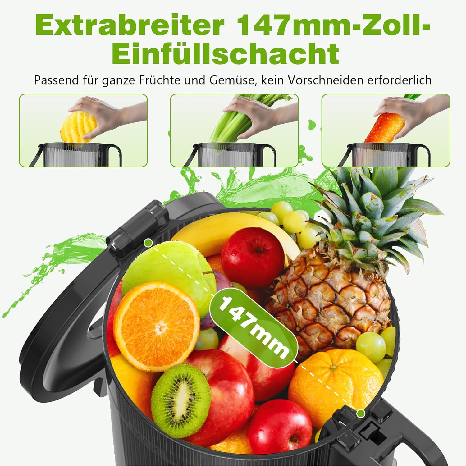 Thumbnail 1 de Extractor de Zumos Slow Juicer Boca XL 147 mm
