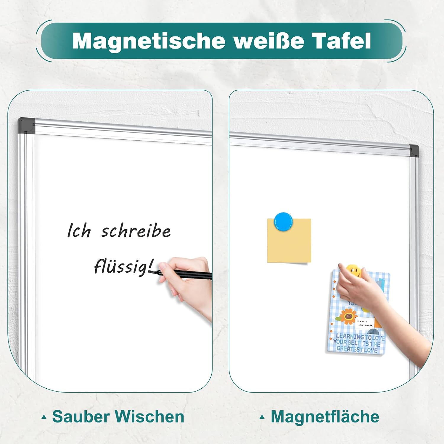 Thumbnail 3 de QUEENLINK Magnetisch Whiteboard 40x60 cm