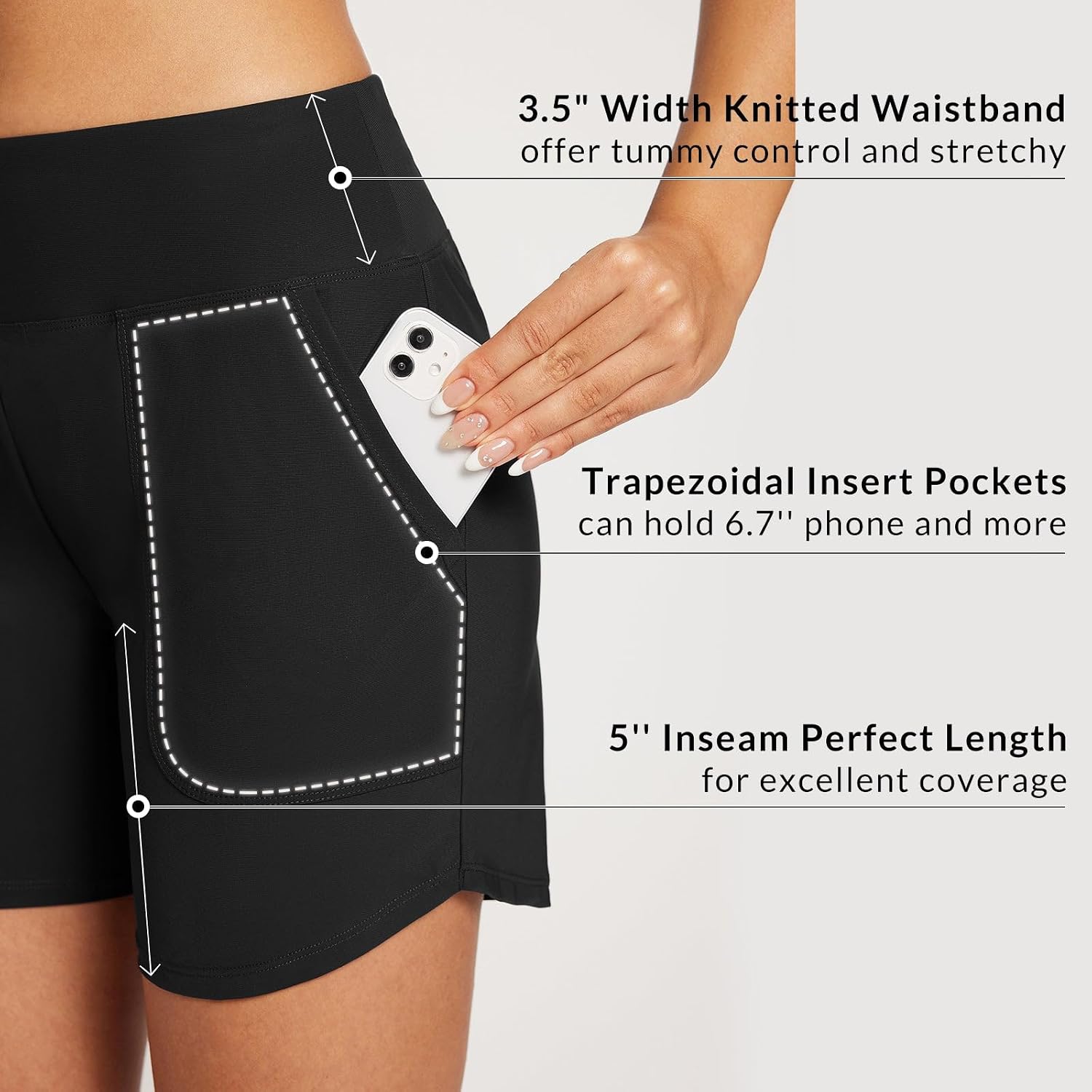 Thumbnail 4 de baleaf Women's High Waisted Swim Board Shorts 7"