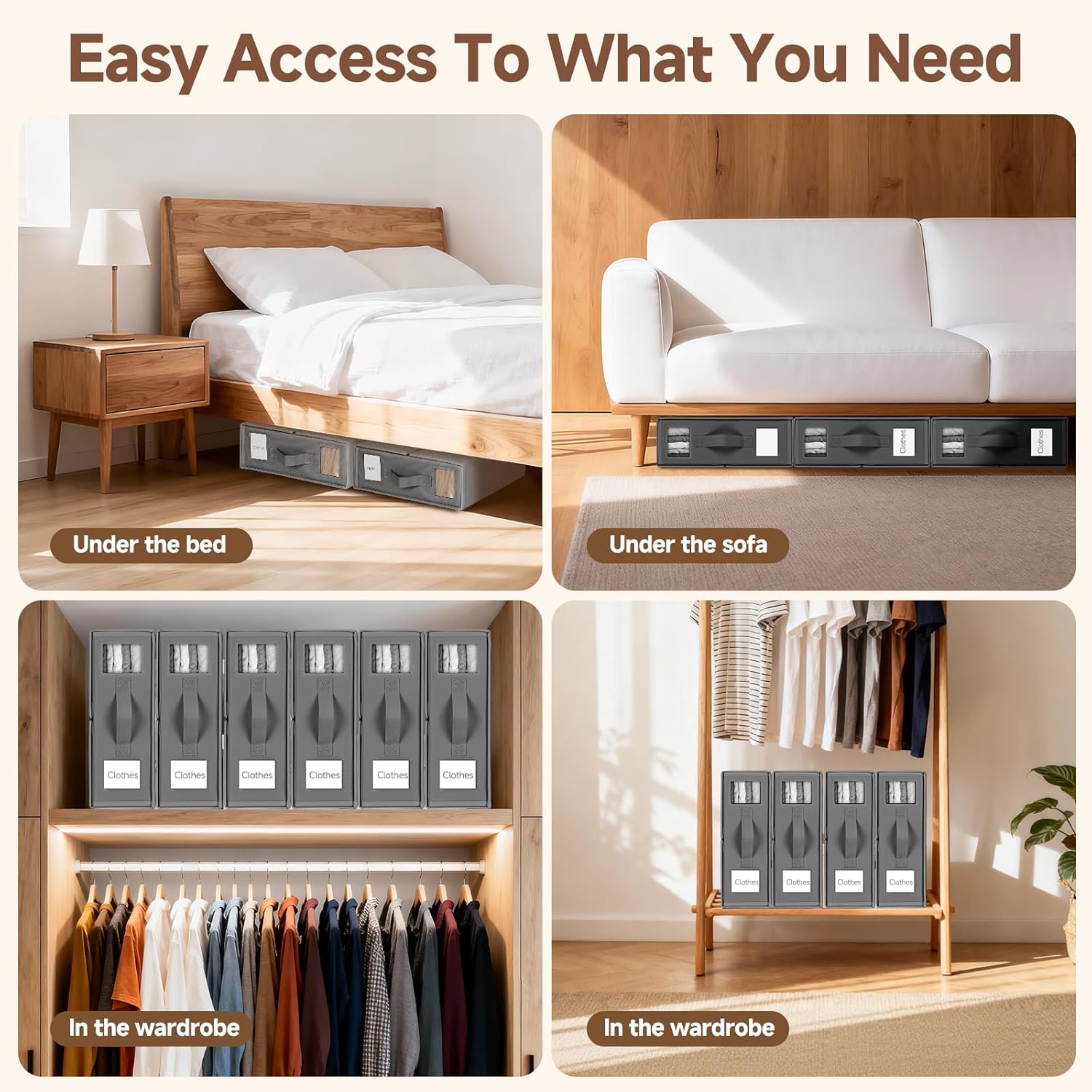 Thumbnail 6 de Boic Bettwäsche Organizer 2er-Set – Faltbar, Unterbett Aufbewahrung
