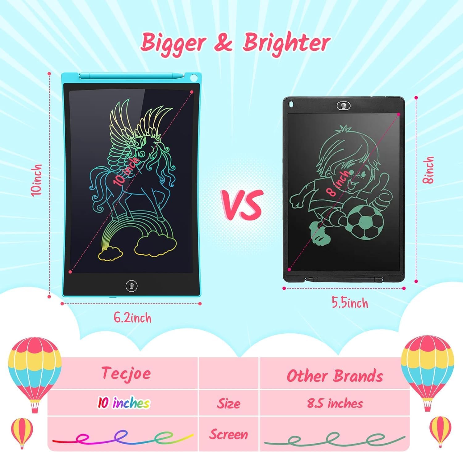Thumbnail 2 de TECJOE 2 Pack 10 Inch LCD Doodle Board