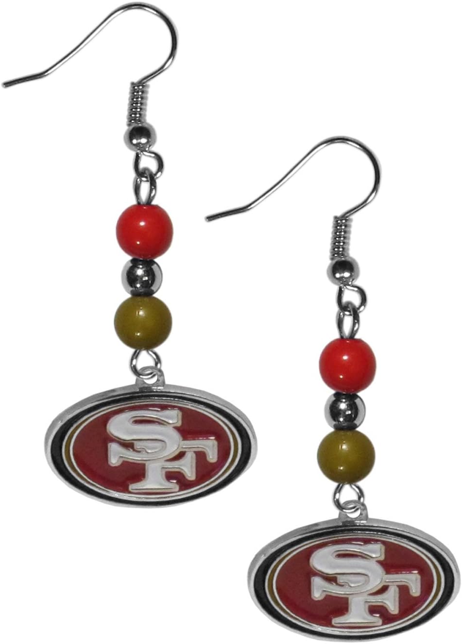 Thumbnail 3 de NFL Siskiyou Sports Las Vegas Raiders Women’s Fan Bead Dangle Earrings (Team Color, black) — Hypoallergenic Fishhook Posts