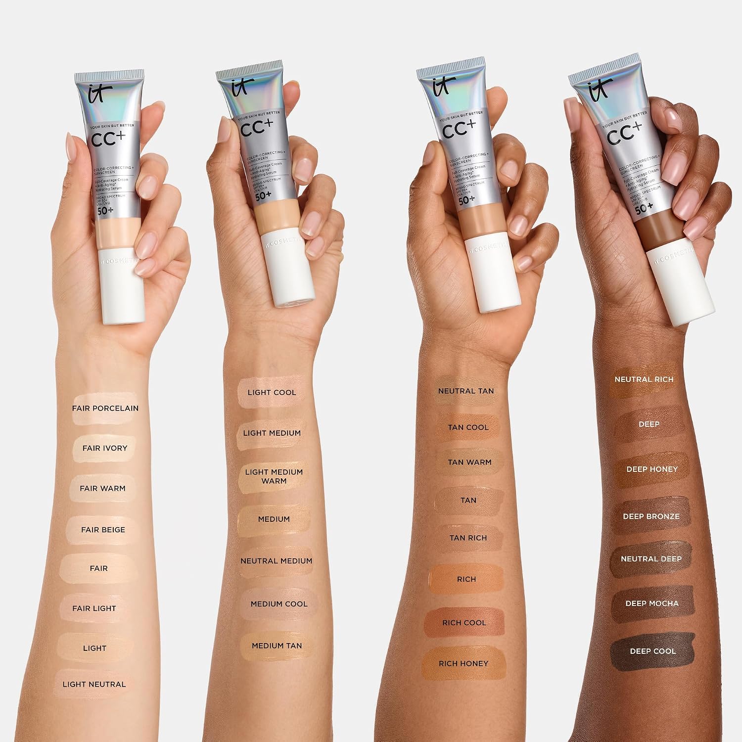 Detalle 2 de IT Cosmetics CC+ Cream Full-Coverage Foundation with SPF 50+ and Natural Finish