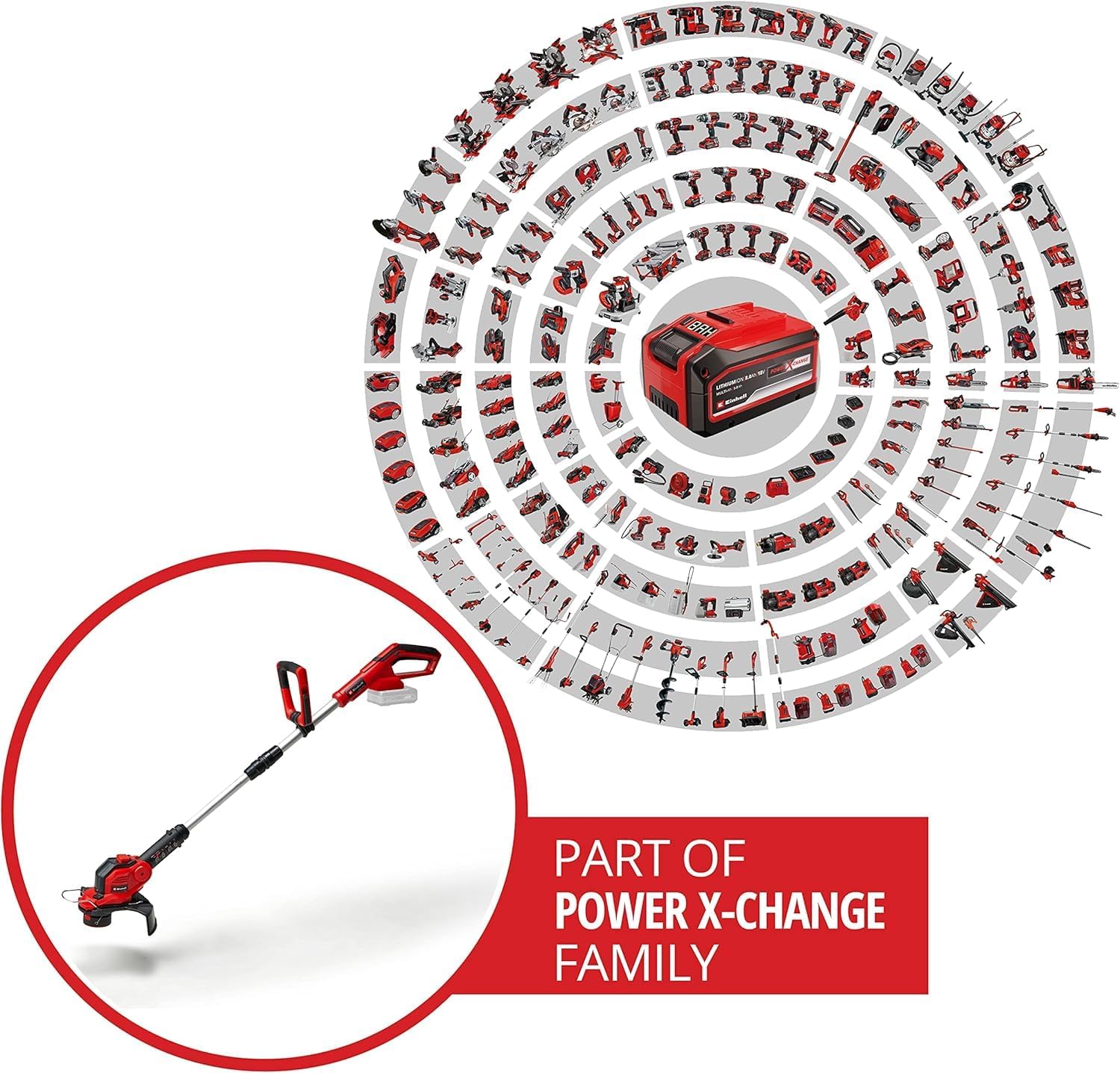Thumbnail 1 de Einhell Akku-Rasentrimmer GE-CT 18/28 Li-Solo (Power X-Change, 28 cm) – dreh- und neigbarer Motorkopf
