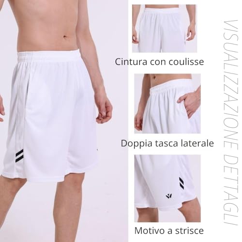 Thumbnail 5 de fovdtaa Confezione da 5 pantaloncini sportivi da uomo con tasche e elastico in vita, asciugatura rapida per running (taglia L)