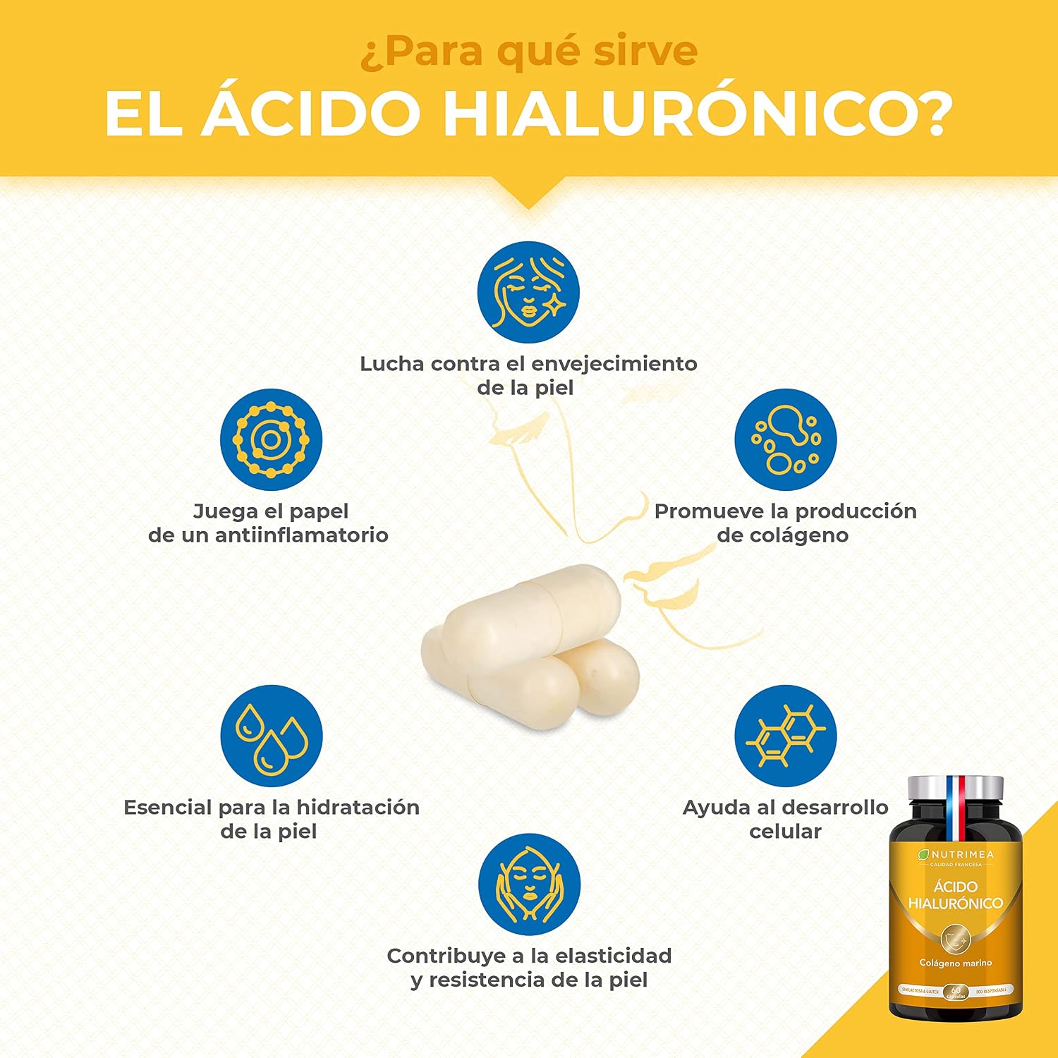 Detalle 2 de Nutrimea Ácido Hialurónico 60 cápsulas