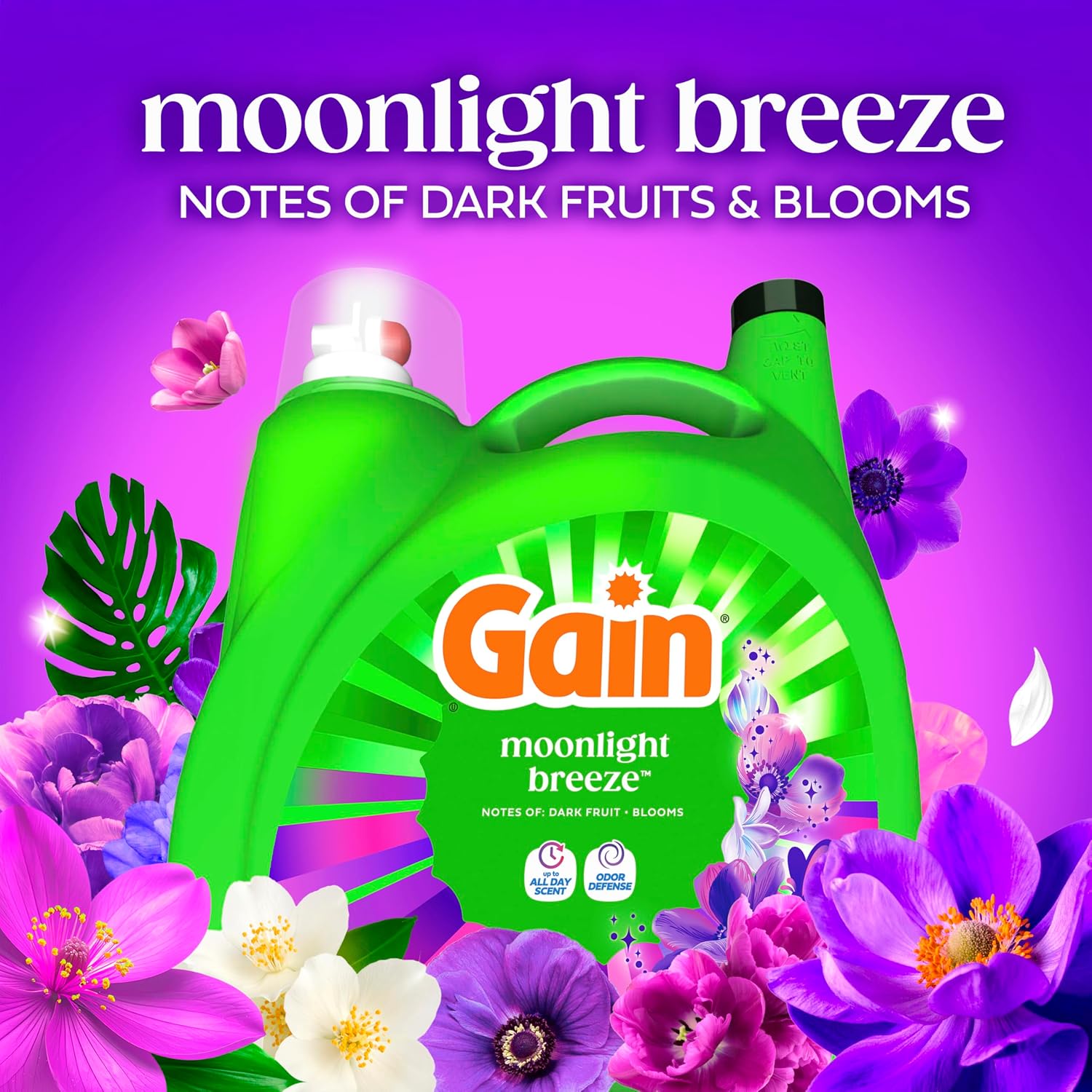 Detalle 2 de GAIN Moonlight Breeze Liquid Laundry Detergent, 100 Loads, 4.55 L
