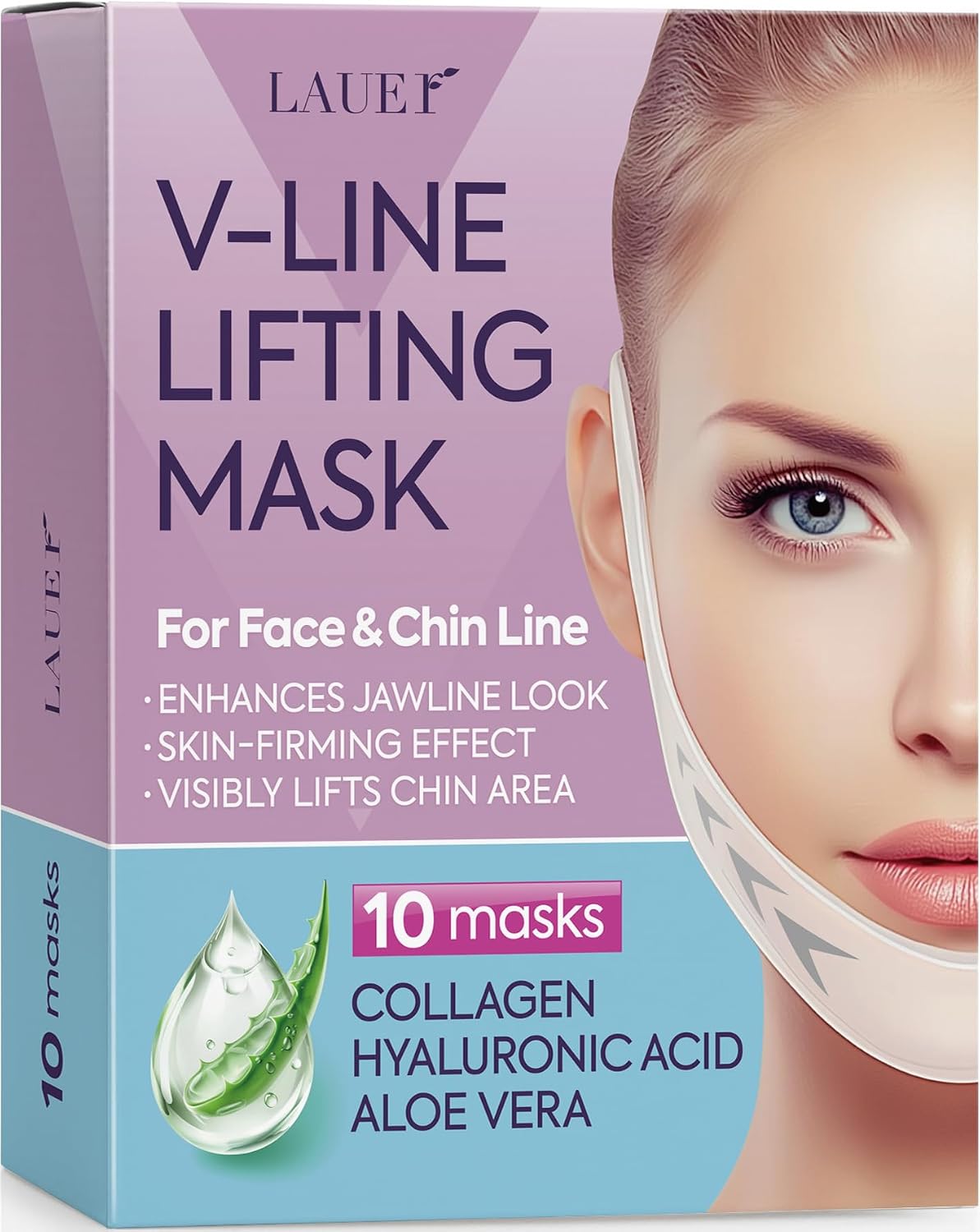 Detalle de V Line Lifting Mask Double Chin Reducer — V-shaped lifting face mask with chin straps