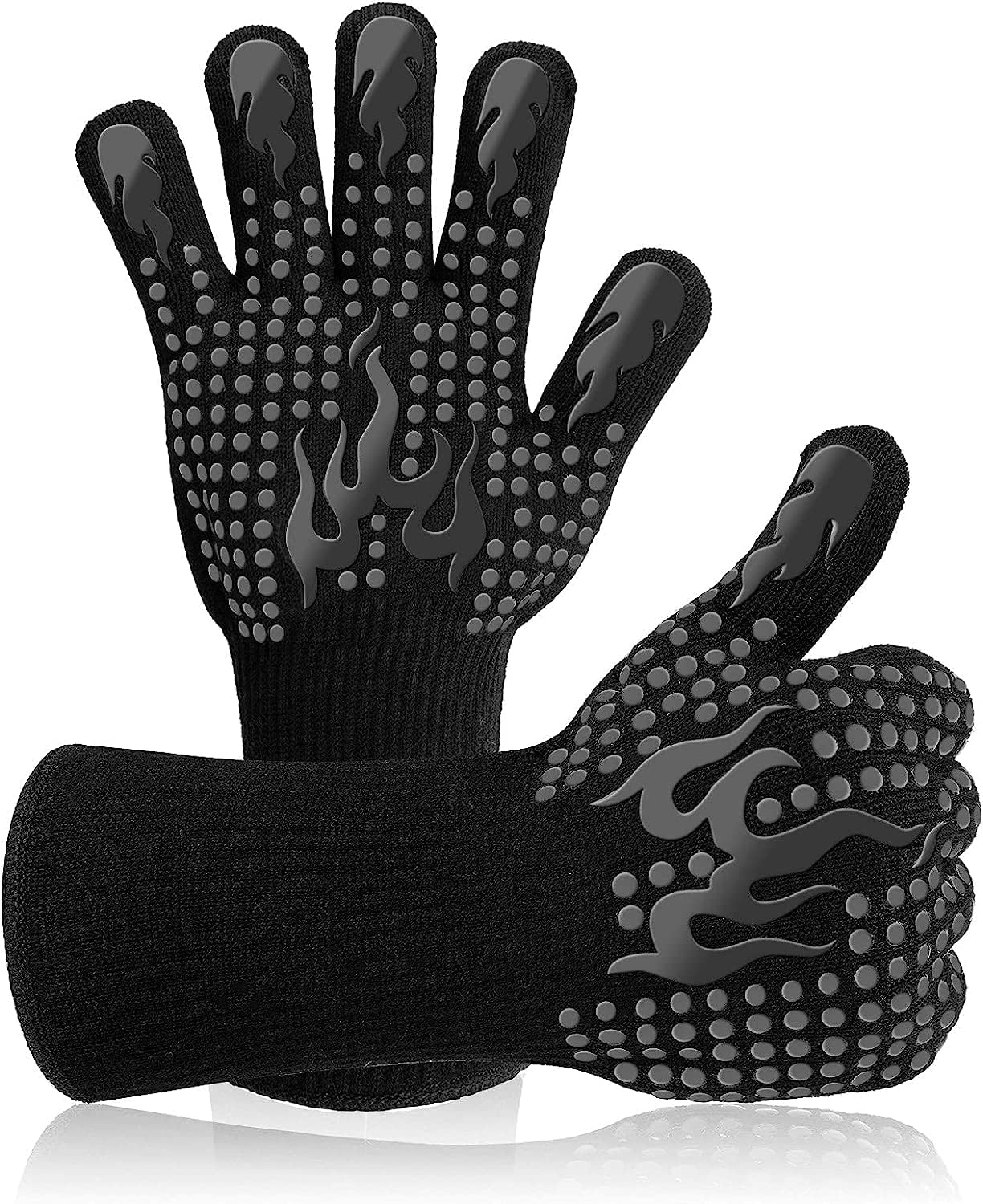 Thumbnail 6 de BBQ Gloves heat resistant oven mitts and grilling gloves (up to 1472°F/800°C) – aramid gloves with silicone grip (pair)