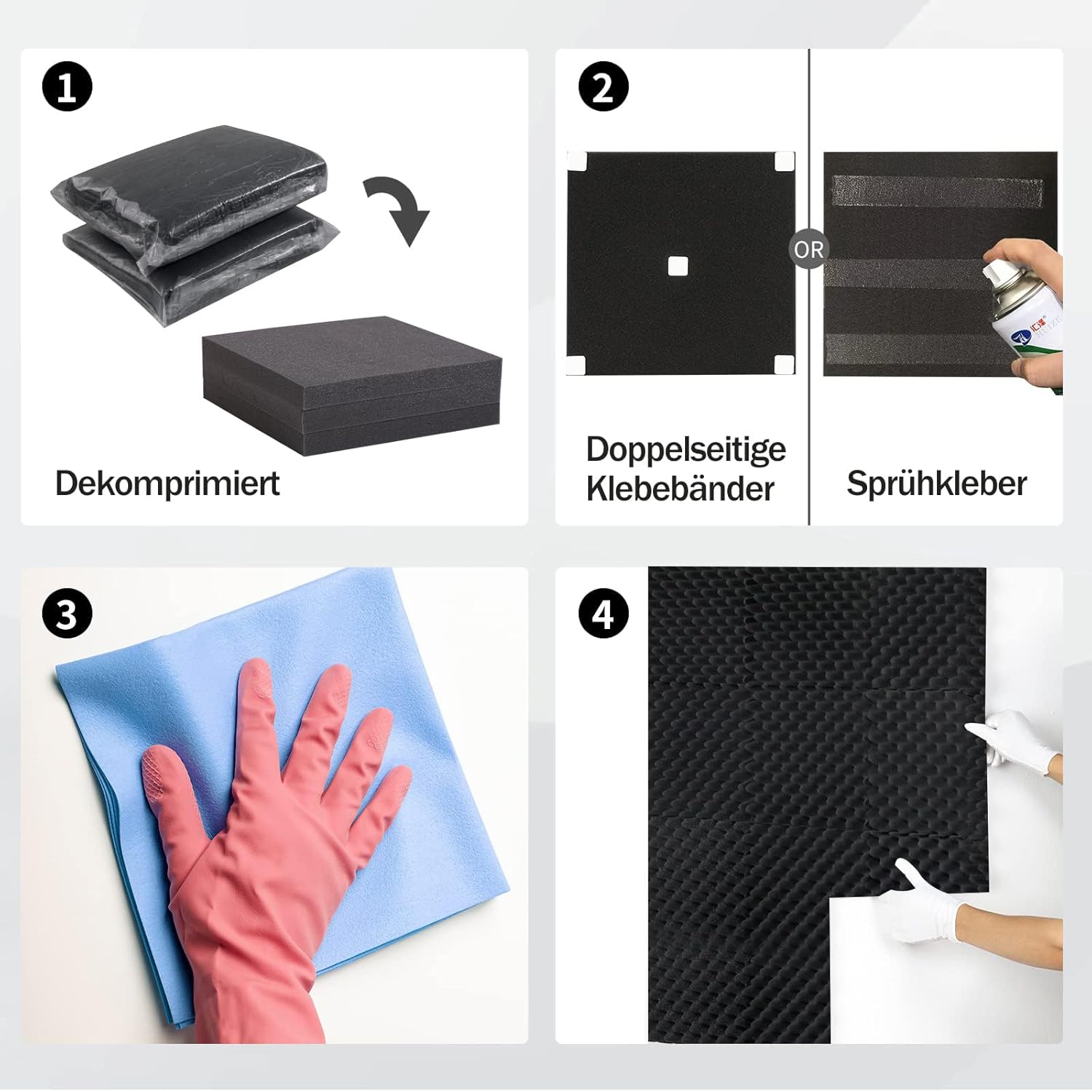 Thumbnail 4 de AUSLET Akustikschaumstoff: 36x Noppenschaumplatten in Schwarz, 30×30×5 cm – Schallschutz für Studio & Home