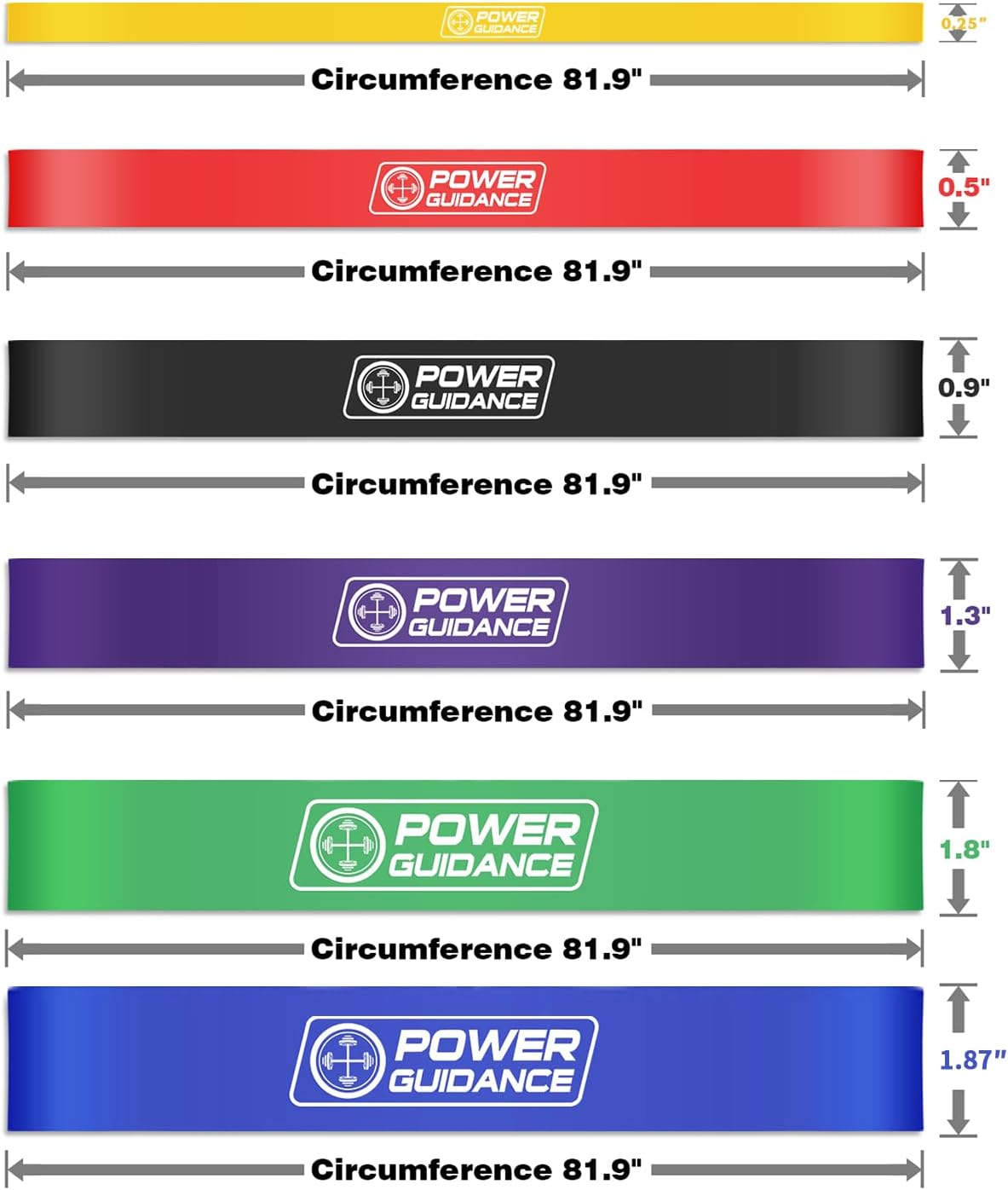 Detalle 2 de POWER GUIDANCE Resistance Bands Widerstandsbänder-Set inkl. Türanker, 2 Griffe & Tragetasche