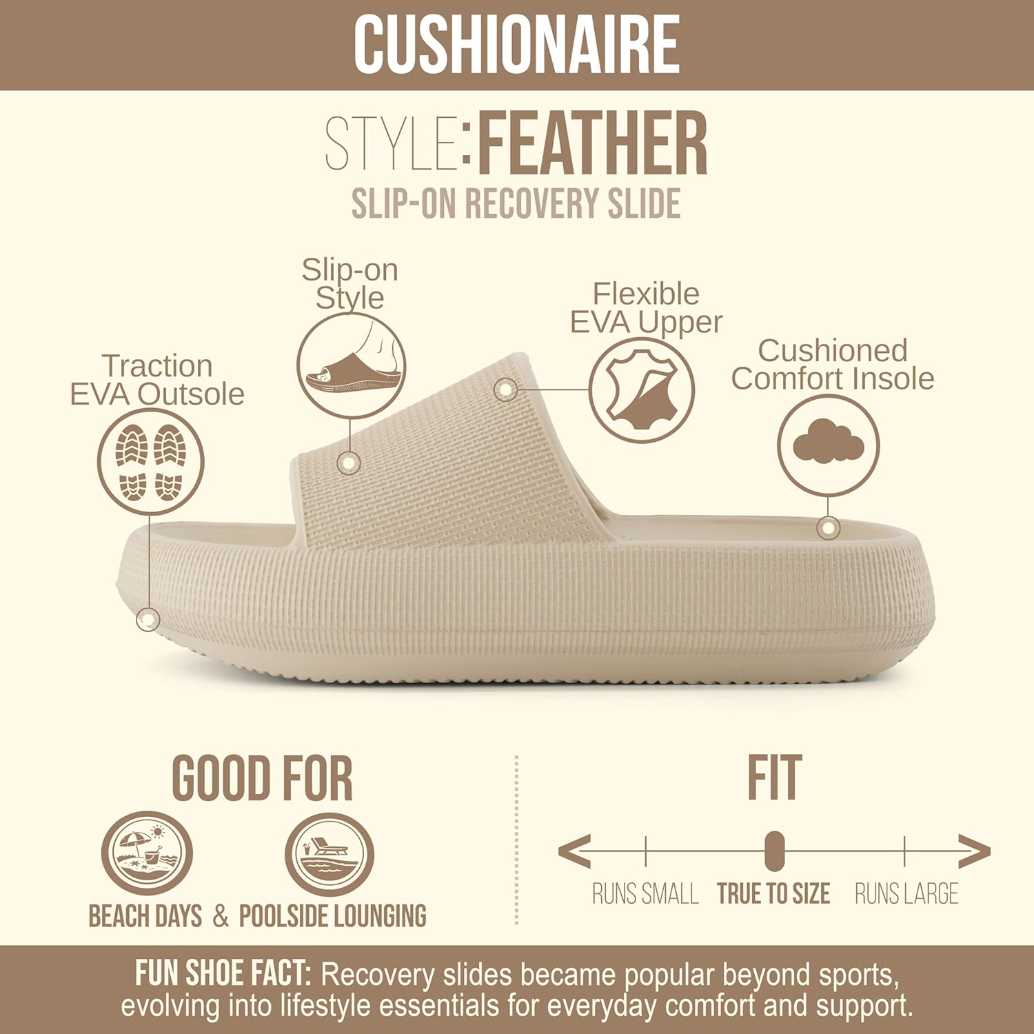 Thumbnail 3 de CUSHIONAIRE Feather EVA Slides for Women 1 Pair 👡