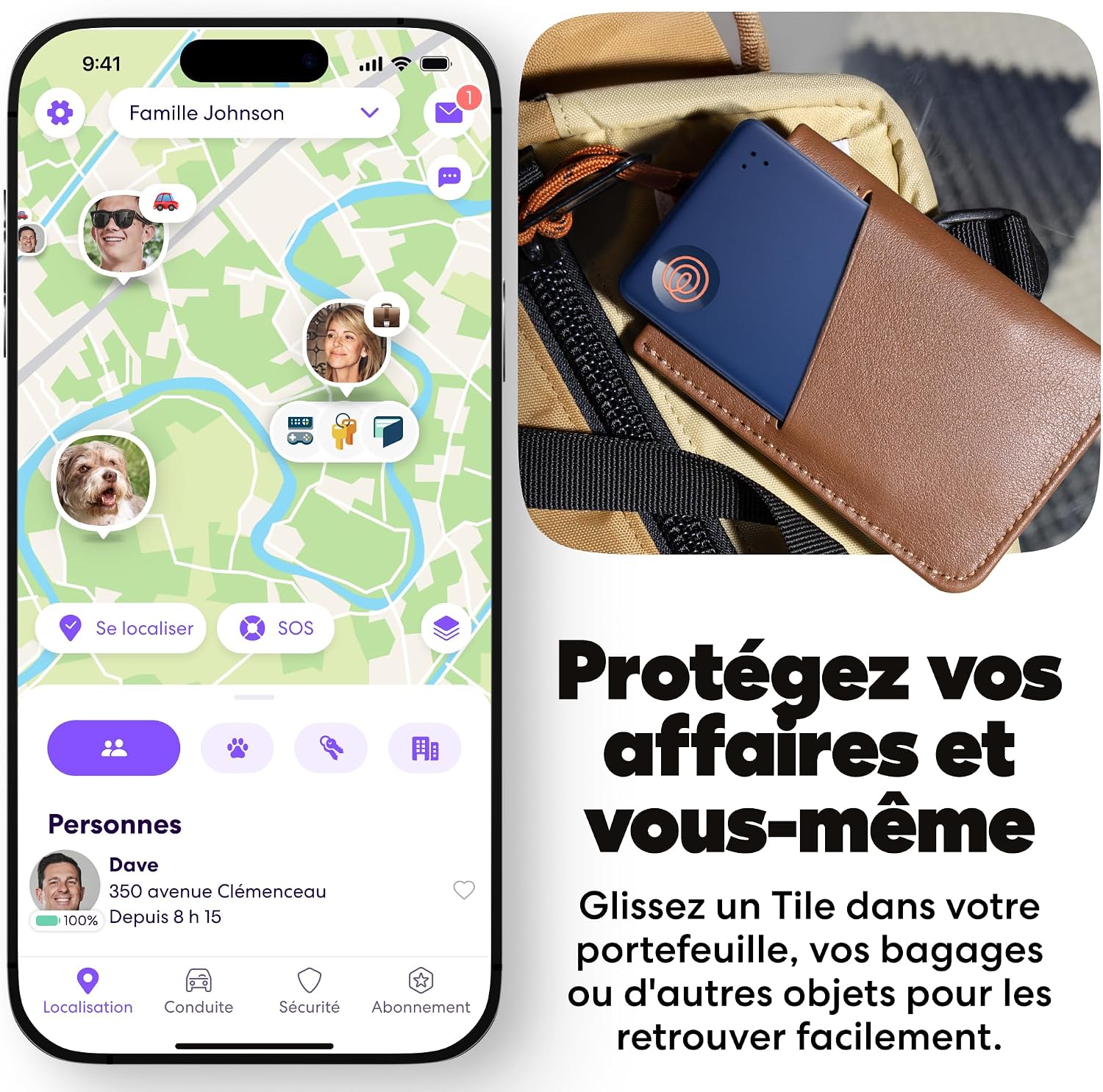 Detalle de Life360 Tile by Life360 Slim – détecteur Bluetooth pour portefeuille, bagage et passeport (lot 1, Navy Blaze)