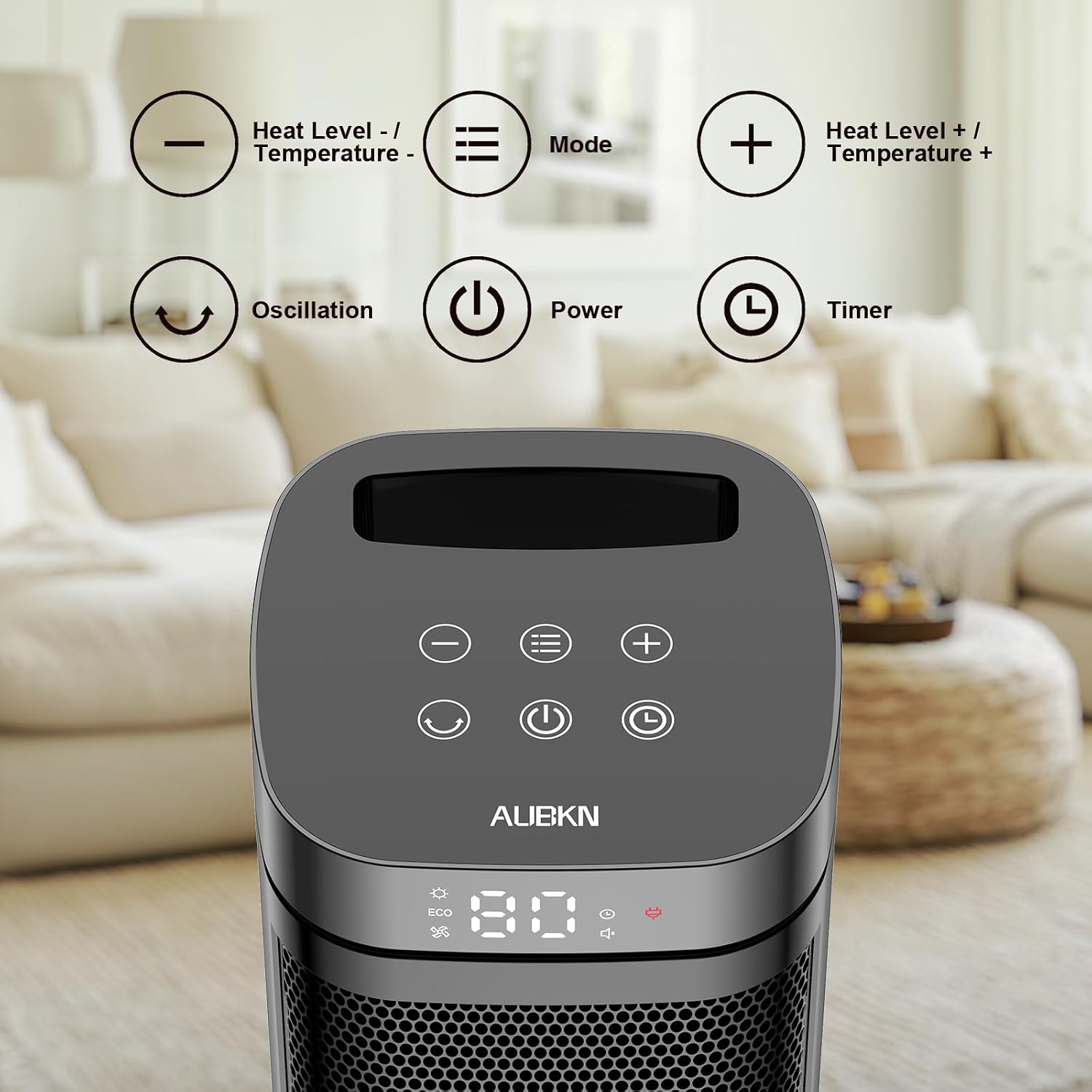 Thumbnail 1 de AUBKN PTC-SL2403 1500W Ceramic Tower Space Heater with Remote