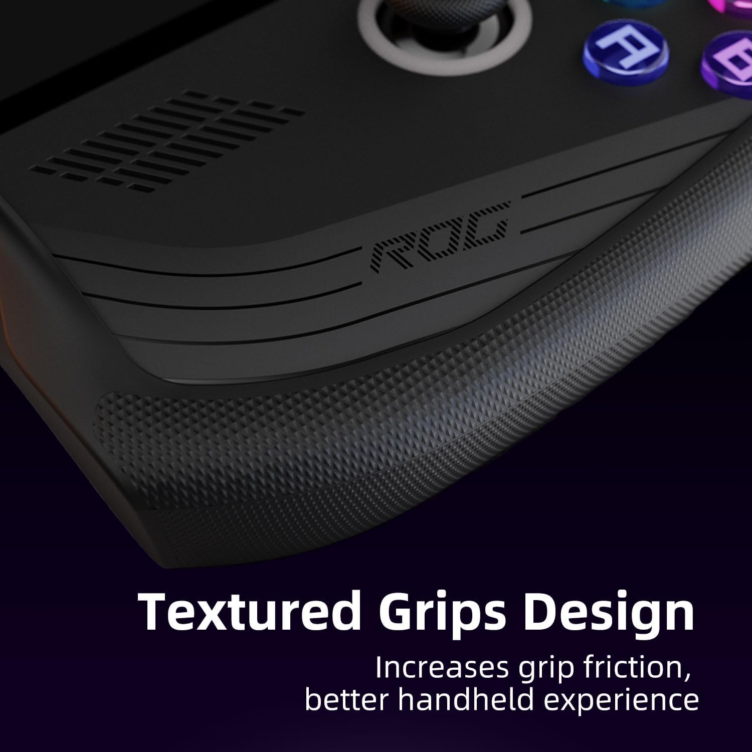 Detalle de Skull & Co. GripCase Ally für ROG Ally X – Soft Case mit Texturgrip, Standfunktion und Schutz in Galactic Purple