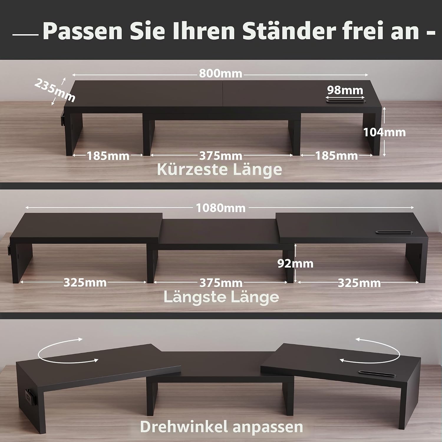 Detalle 2 de BONTEC Monitorständer Holz
