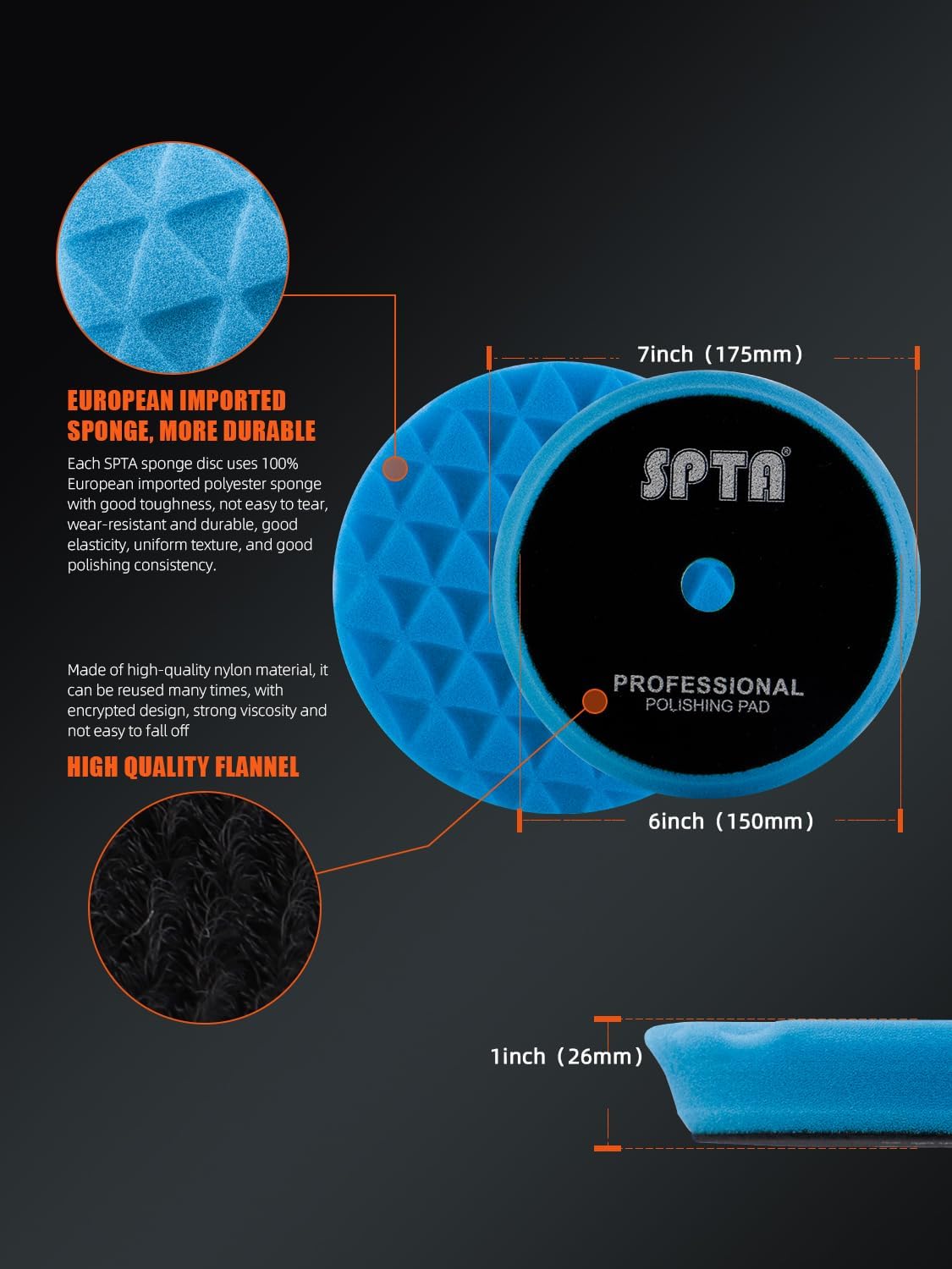 Thumbnail 2 de TPPMIX Polishing Pads 6" Foam Set for Car Polishers