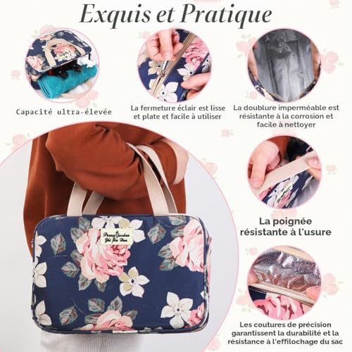 Thumbnail 6 de Aucuu Trousse de Toilette Femme Grande: Trousse de Maquillage étanche avec Poignée, 30x21x12 cm