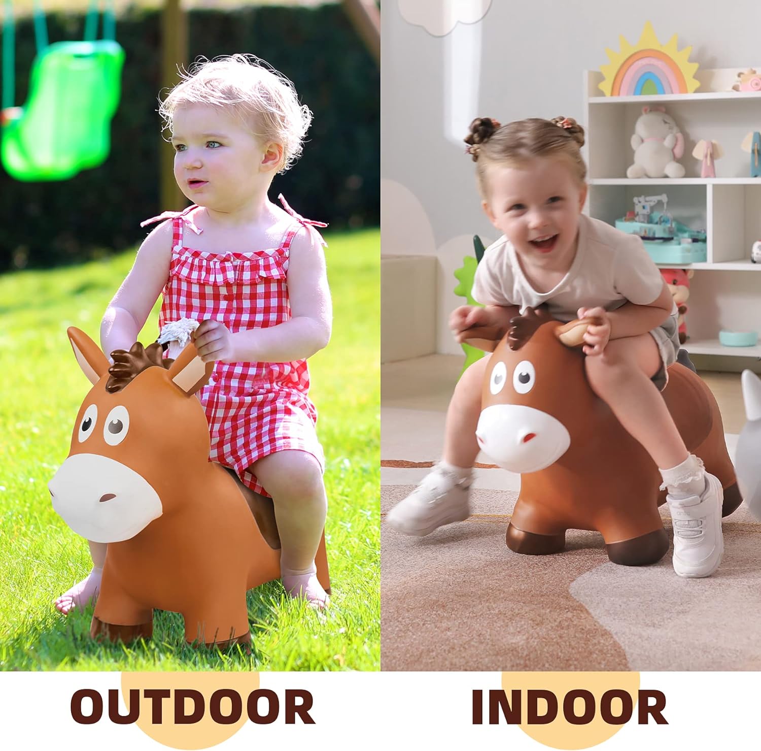 Thumbnail 2 de ZOOJOY Bouncy Horse Hopping Toys Inflatable Ride-On Bouncer for Toddlers (18 Months+)