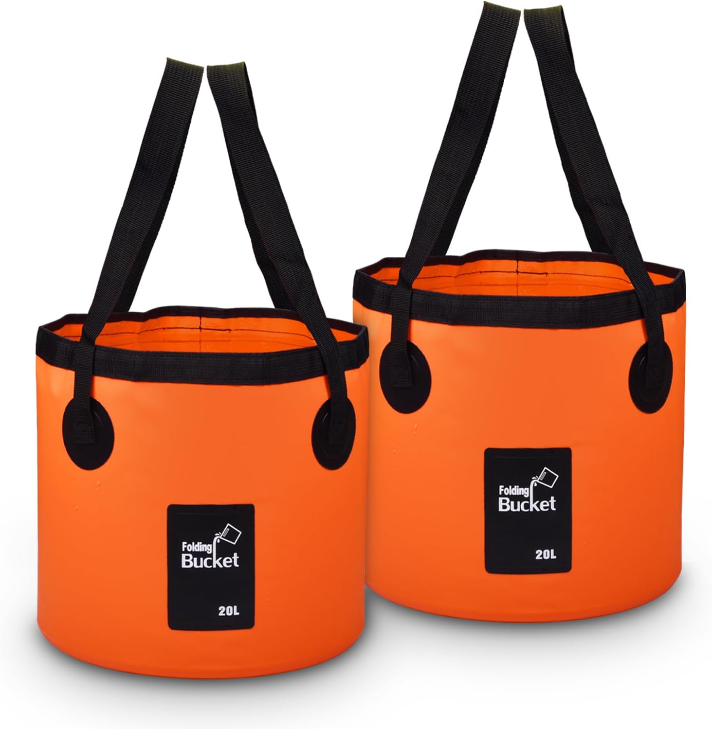 Detalle de 2 Pack Handy Folding Bucket 20L – Portable Collapsible Buckets for Camping, Plumbing and Cleaning