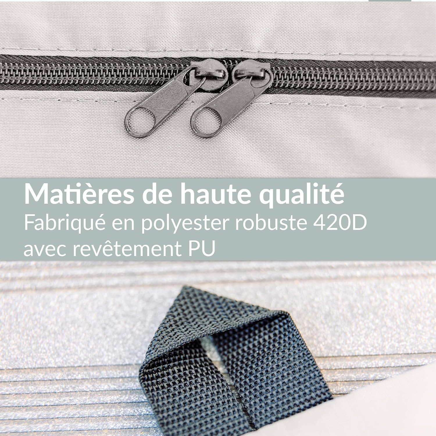 Thumbnail 6 de Chefarone Sac de rangement imperméable pour coussins de salon jardin – polyester 250D (125 x 50 x 32 cm)