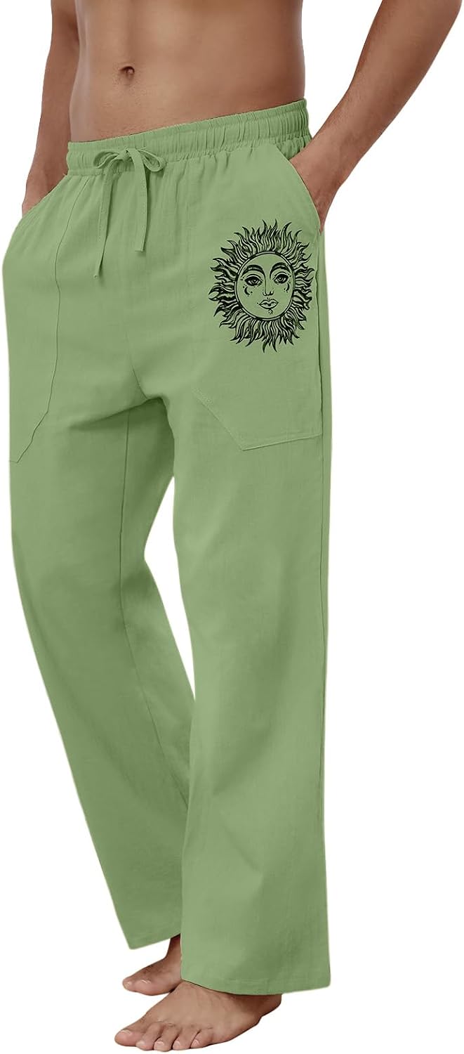 Detalle 2 de Puimentiua Leinenhose Herren 2 Taschen S-3XL