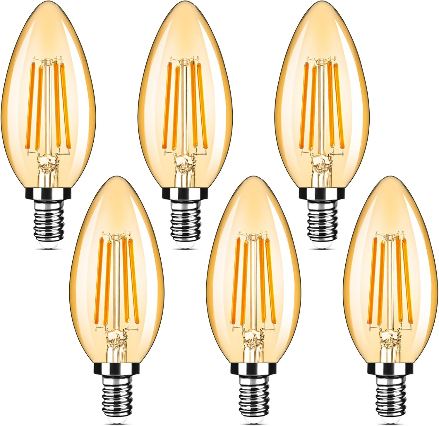 Detalle de Yochoice 320104-04 E12 LED Candelabra Bulbs, 2200K, Dimmable, 6-Pack