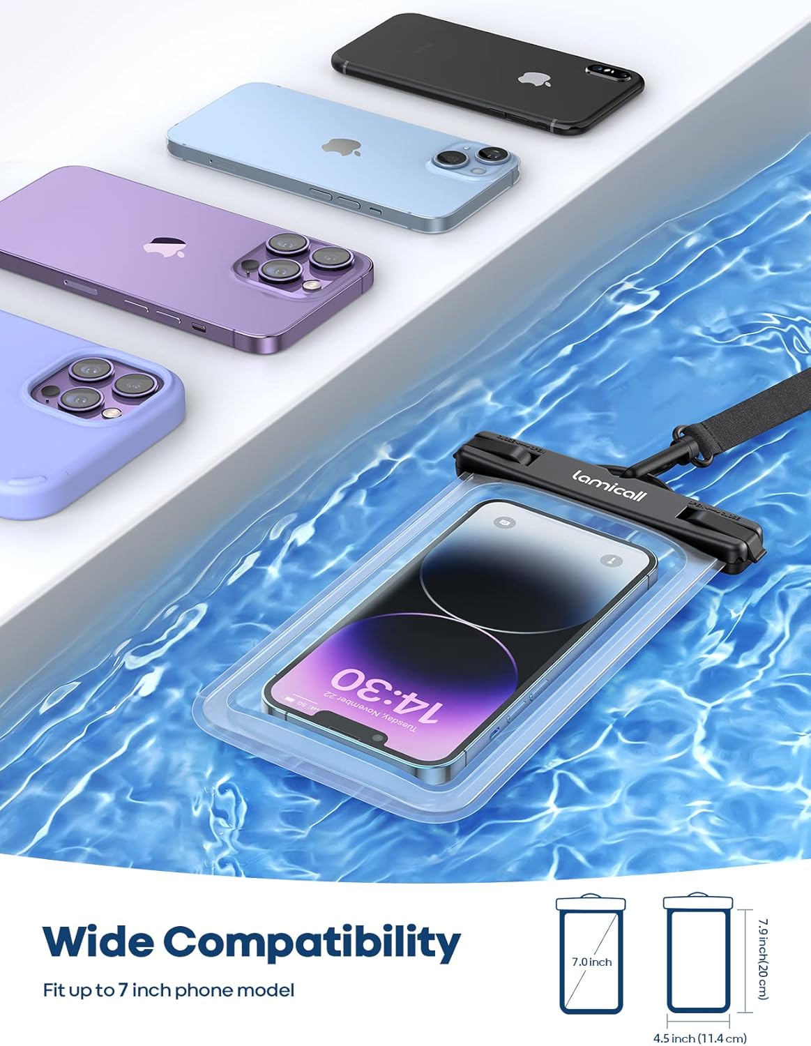 Thumbnail 4 de Lamicall Waterproof Phone Pouch Case 2-pack