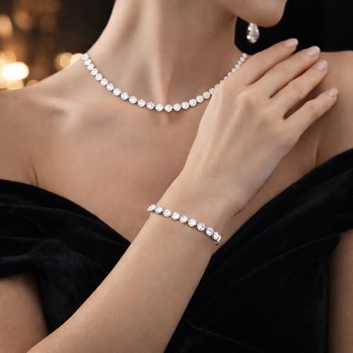 Detalle 2 de SAGA GIOIELLI Bracciale tennis in acciaio inox con zirconi, regolabile