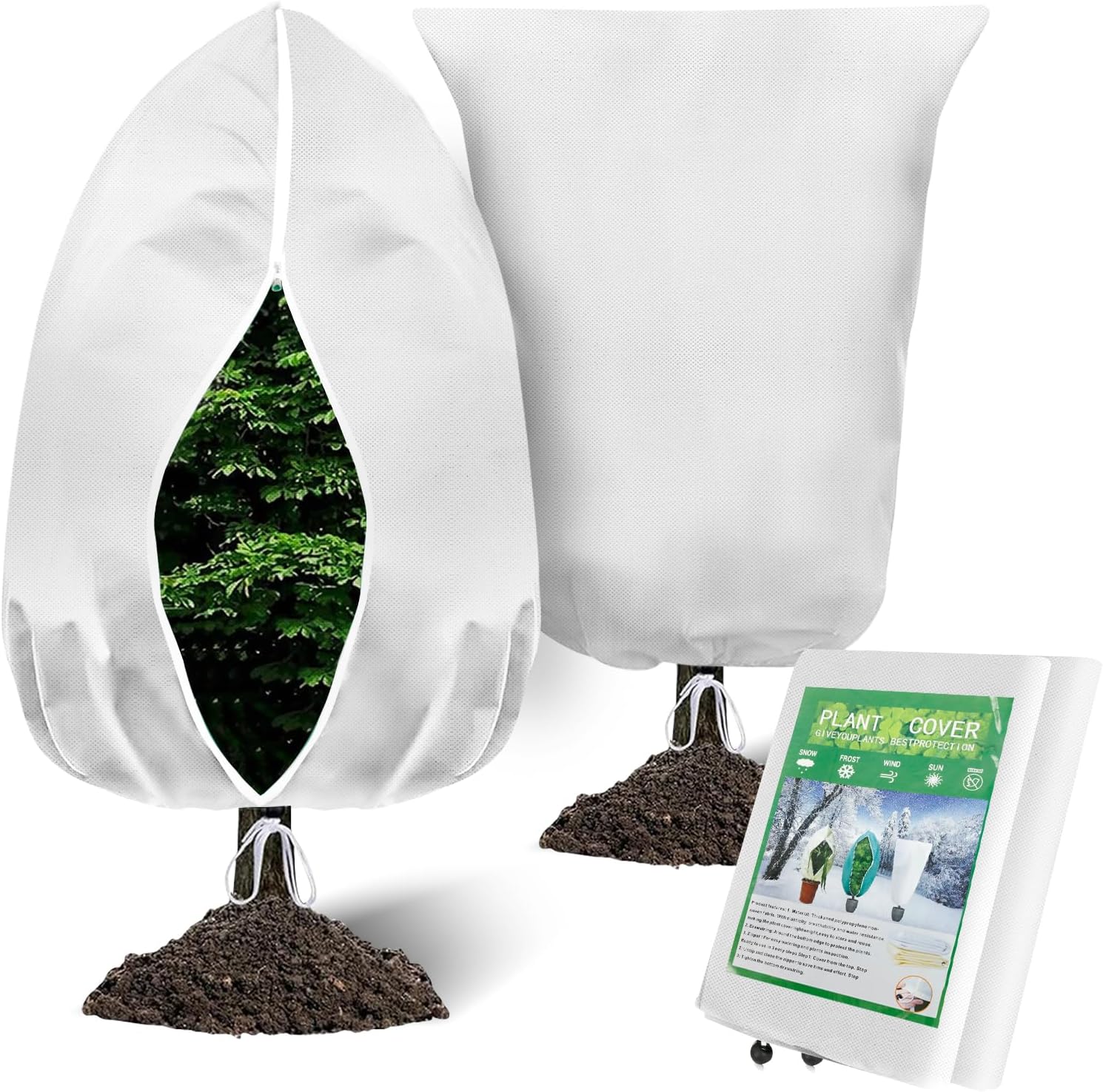 Detalle de 2 Pack Plant Frost Protection Covers 120x180cm garden fleece