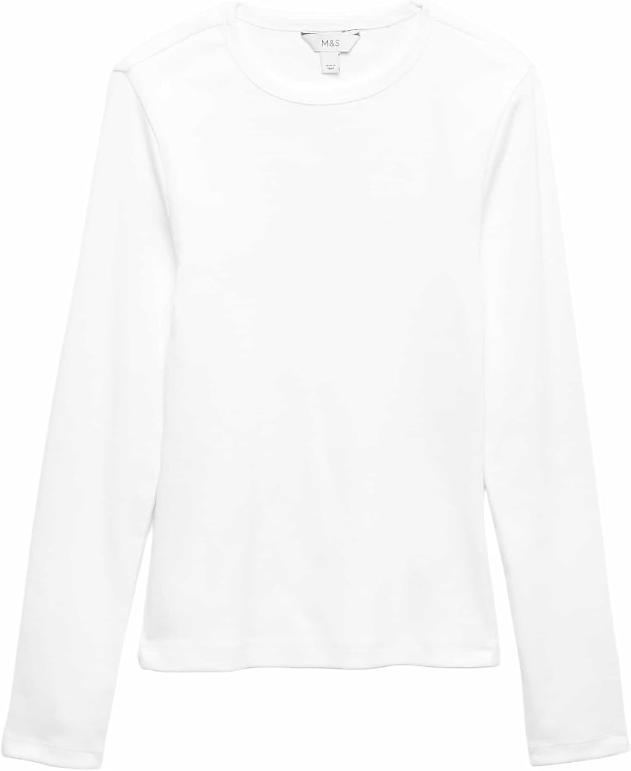 Detalle 2 de Marks & Spencer geribbelde damestop met hoog katoenaandeel, slim fit en stretch
