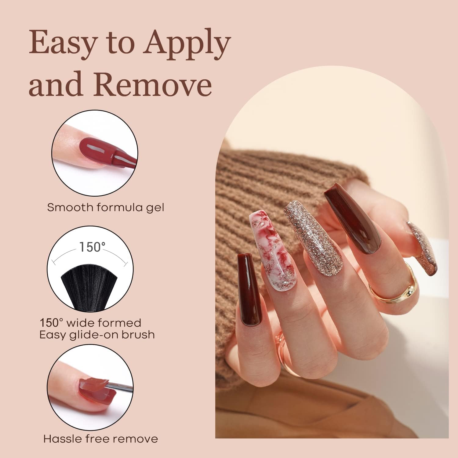 Thumbnail 5 de Modelones gelnagellakset met 6 nude-, roze- en bruintinten, UV-gel