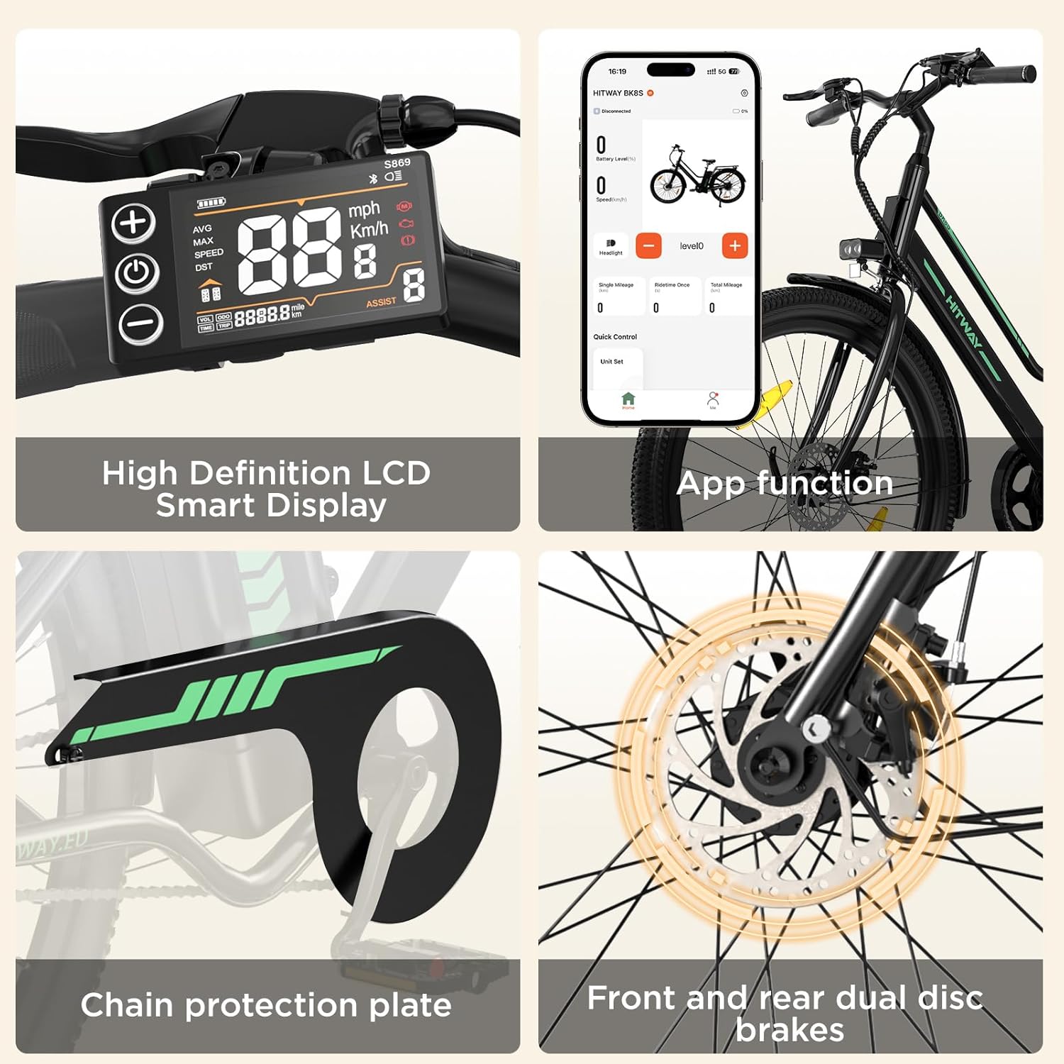 Thumbnail 4 de HITWAY 27.5" Electric Bike — 250W City Commuter 🚴♀