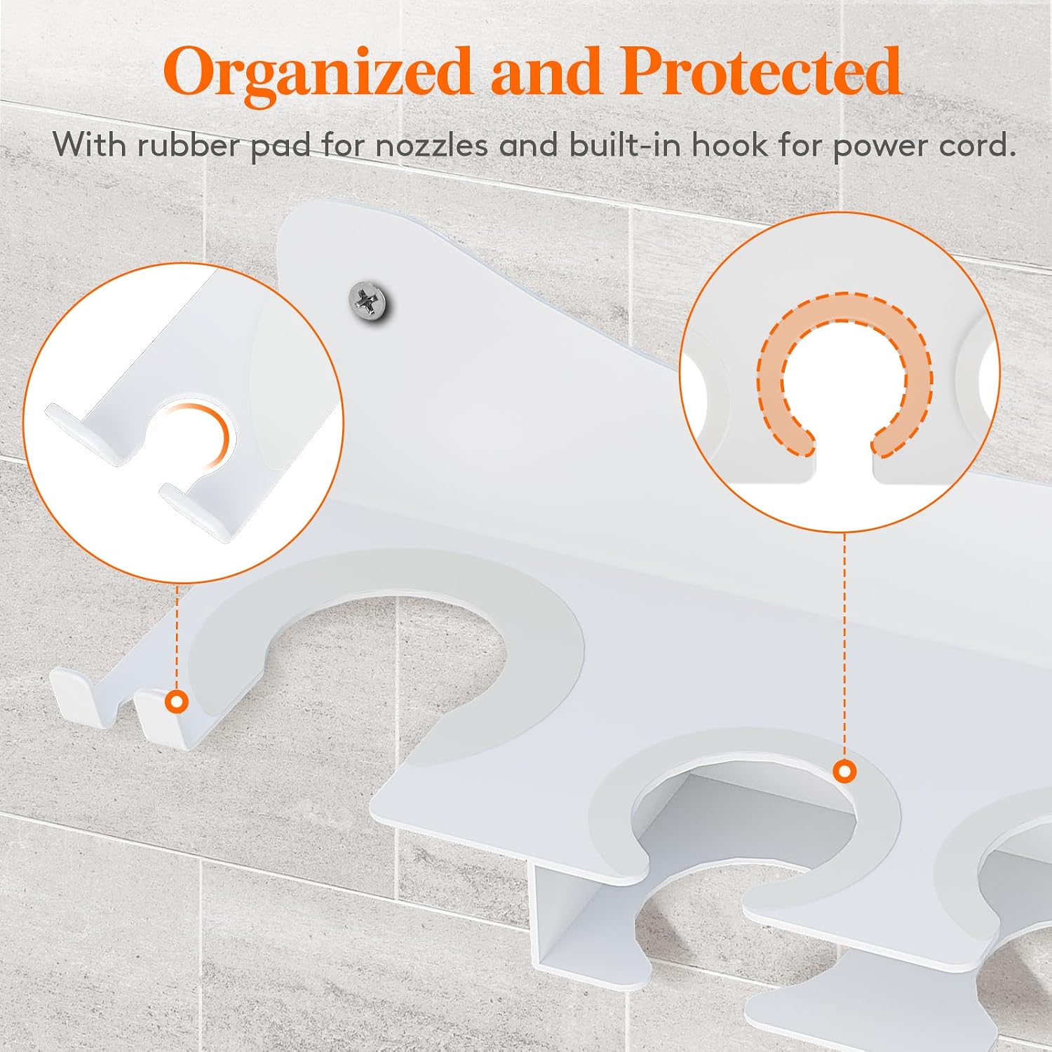 Thumbnail 3 de Lifewit 24568 Wall-Mounted Hair Dryer Holder for Dyson, White Metal